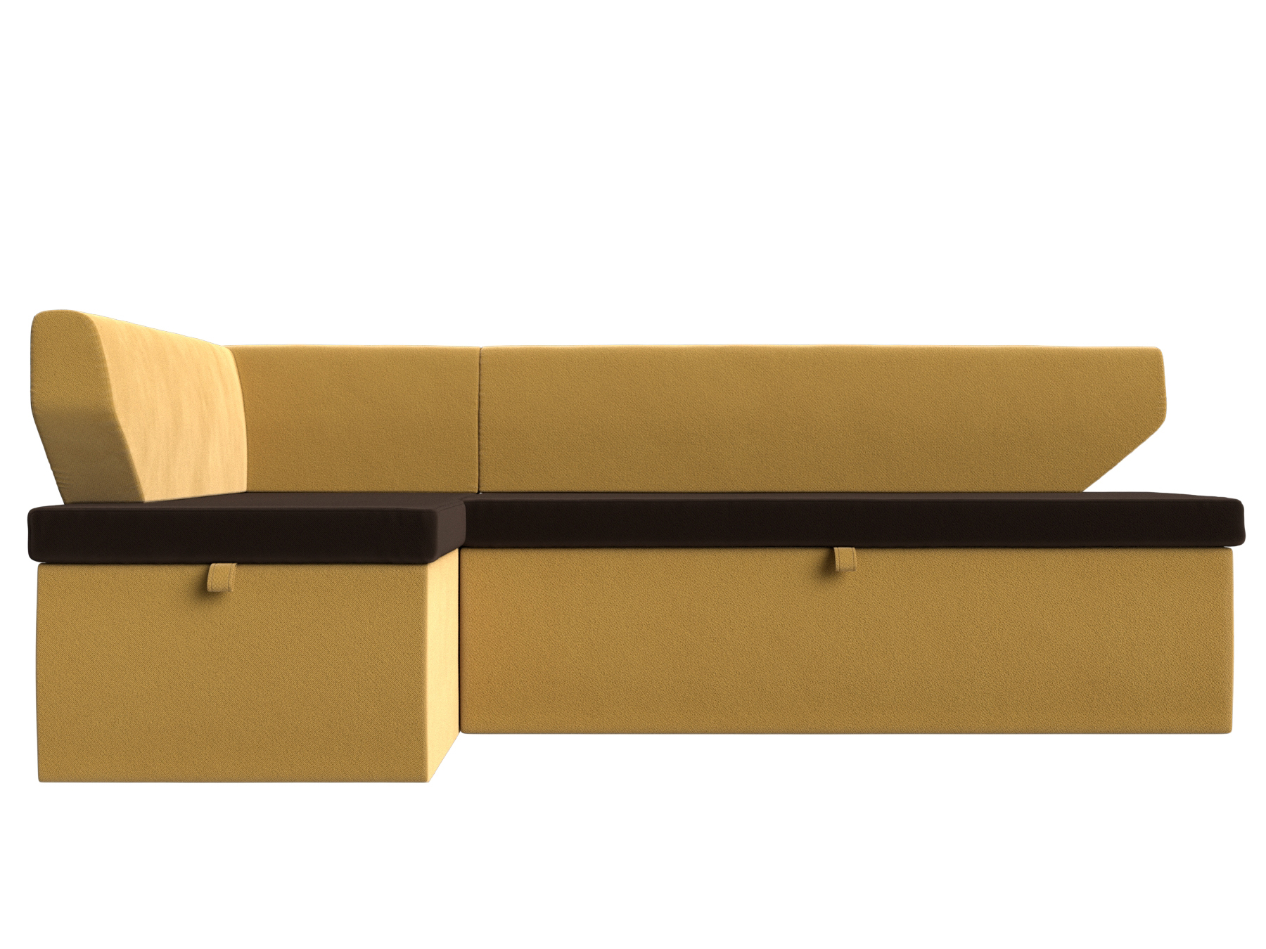 Кухонный угловой диван Омура Левый Коричневый, Желтый, ЛДСП кухонный угловой диван лига диванов омура микровельвет коричневый желтый правый угол 113221