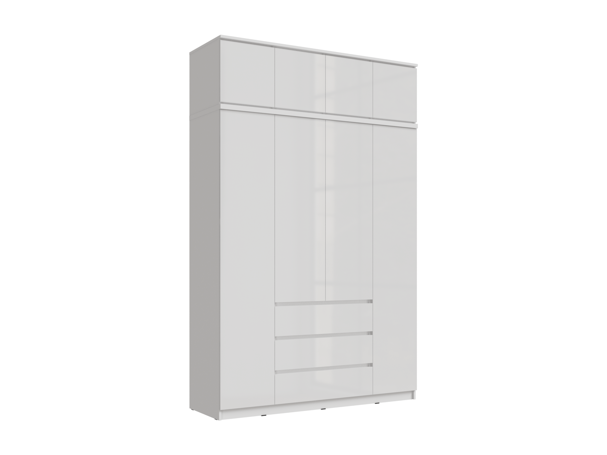 Челси Шкаф 1600 + антресоль 1600 (Белый глянец, Белый) Белый, ЛДСП