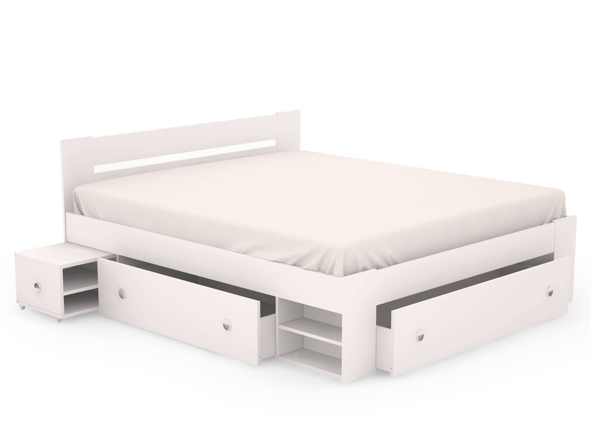 Кровать Стефан (180х200) Белый, КДСП кровать орматек garda 2r металл массив белый 180x200