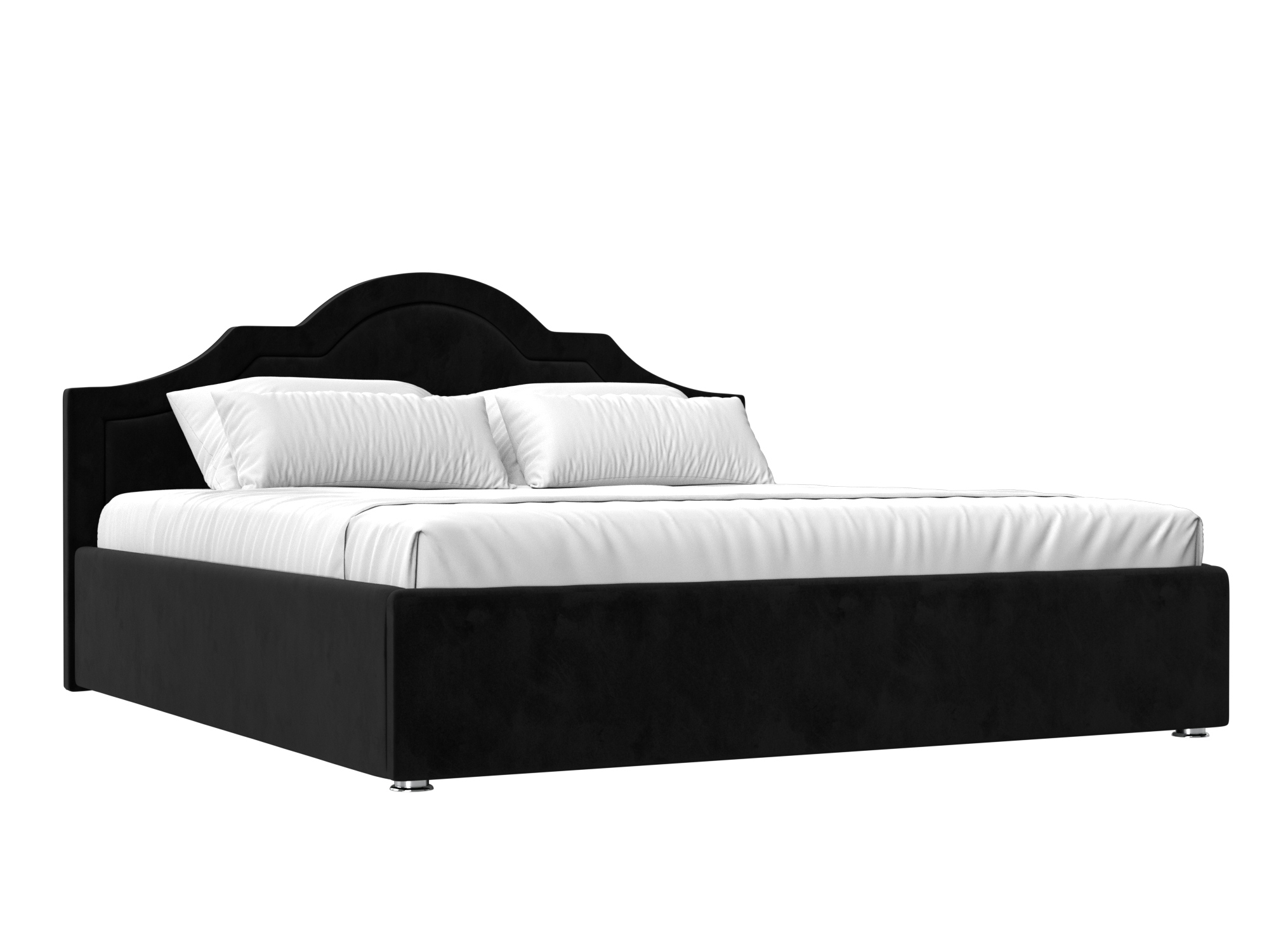 Кровать Афина (160х200) Черный, ЛДСП кровать афина 180 серый велюр