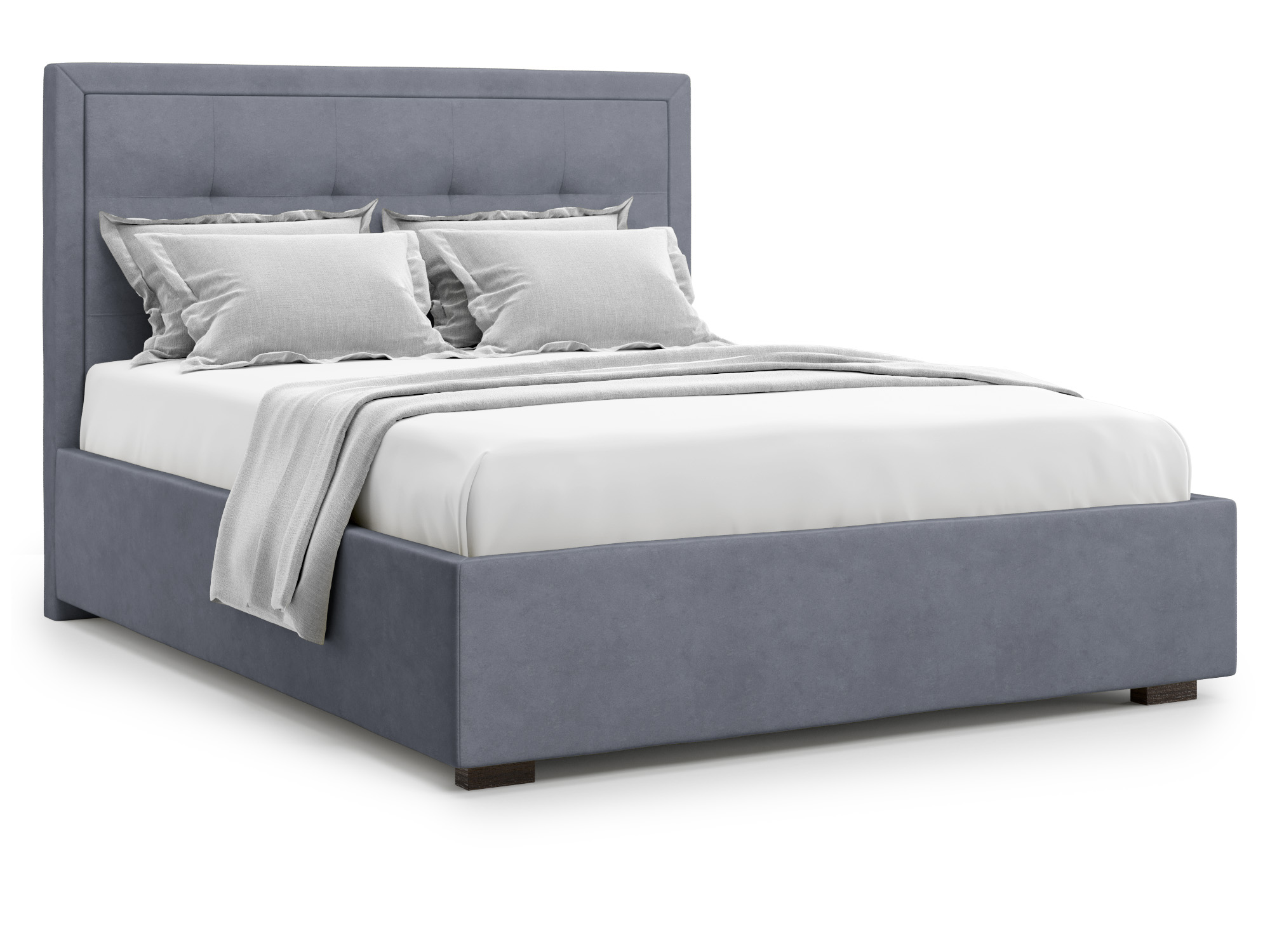 Кровать с ПМ Komo (160х200) Серый, ДСП оливия 160х200 с пм темно серая кровать серый дсп