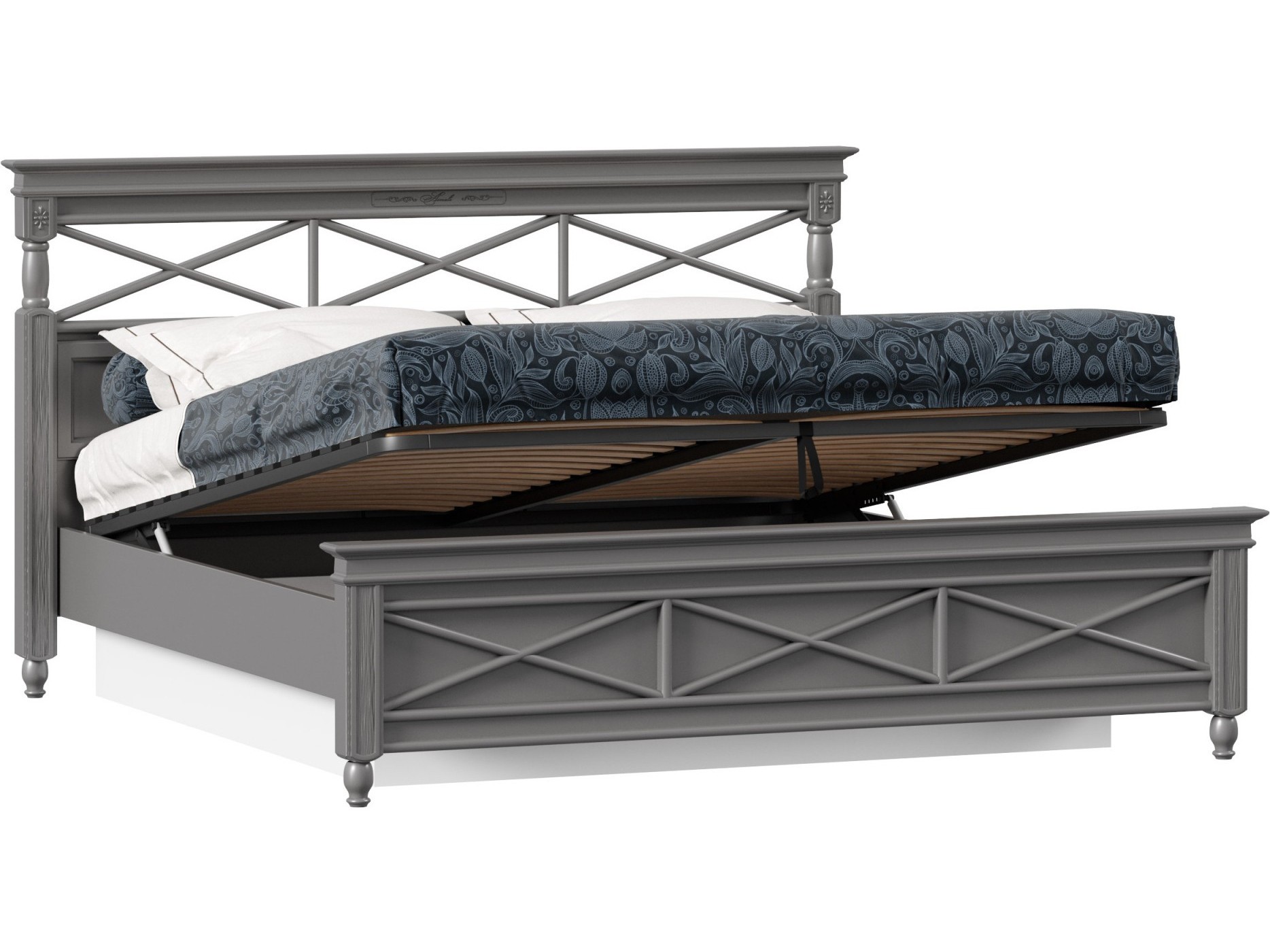 Амели Кровать 1800 с подъёмным механизмом (Оникс Серый) мягкая двуспальная кровать амели 1800 венге с подъ