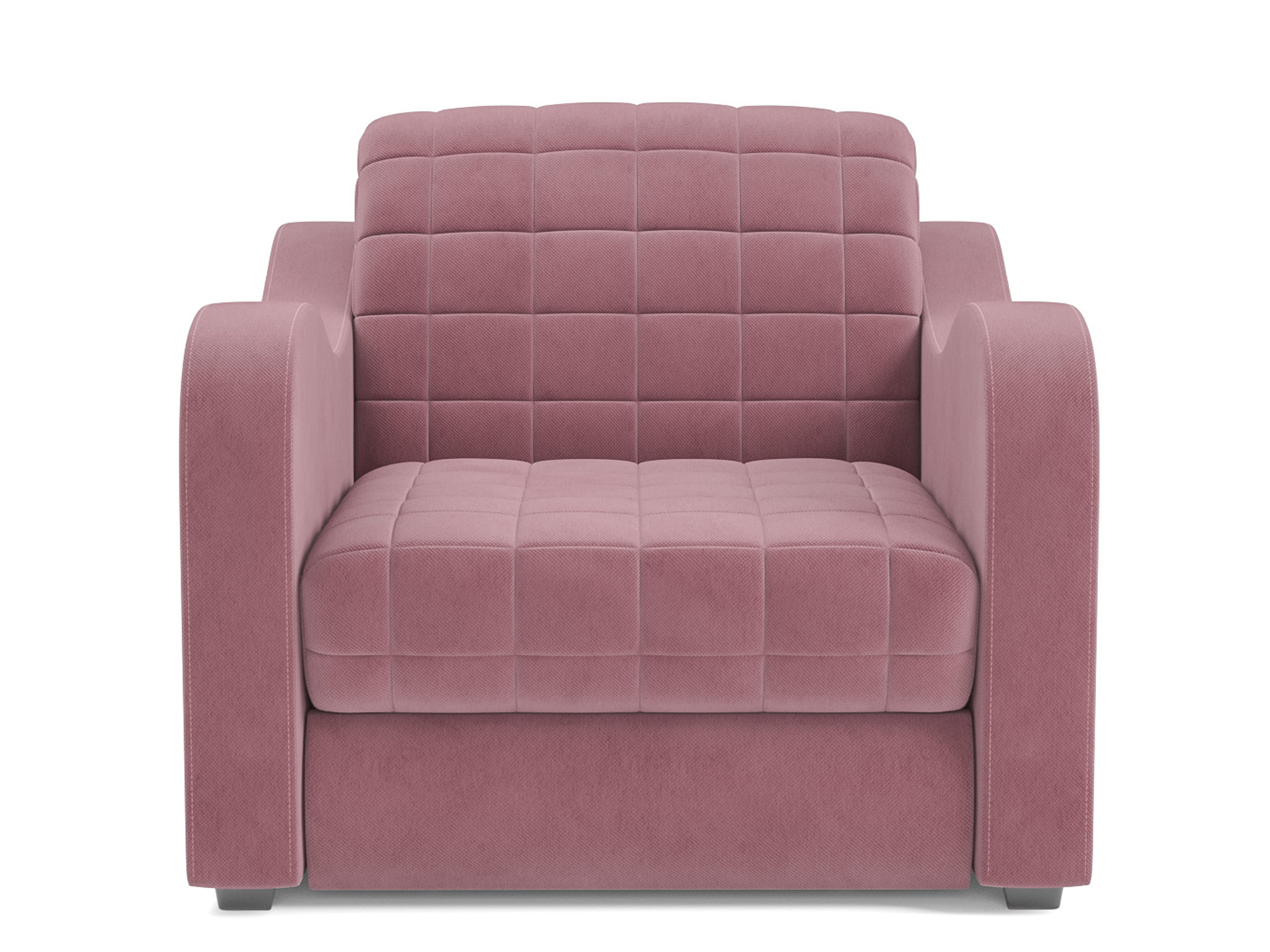 Кресло-кровать Барон №4 MebelVia Розовый, Велюр, ДСП, Металл, Массив сосны