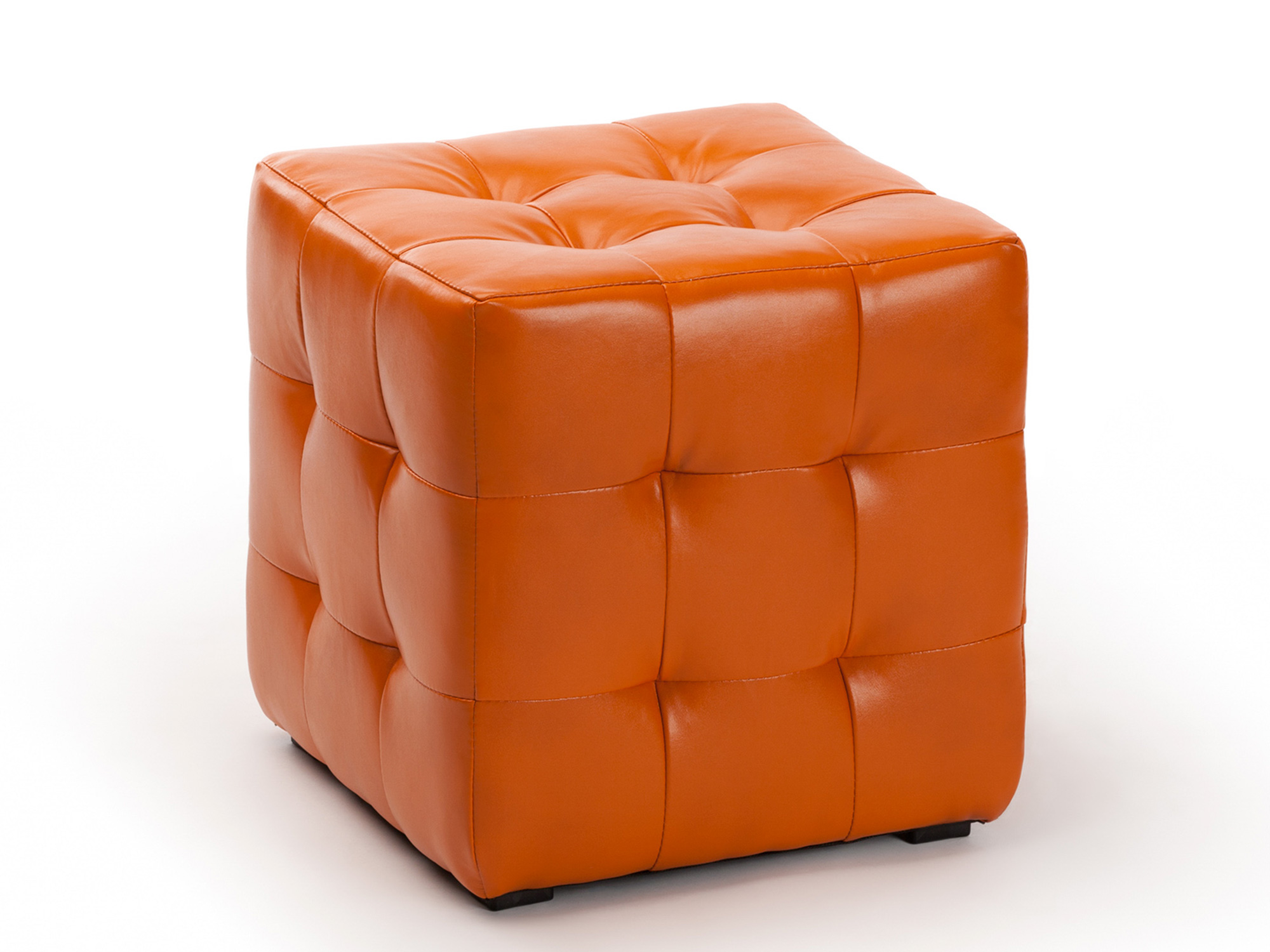 Пуф Кубик-Рубик MebelVia Оранжевый, Искусственная кожа, ЛДСП цена и фото