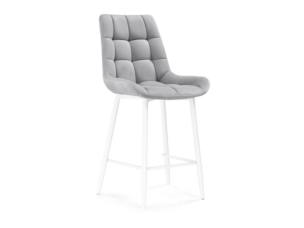 Алст светло-серый / белый Барный стул Белый, Металл келми 1 светло серый белый стул белый пластик