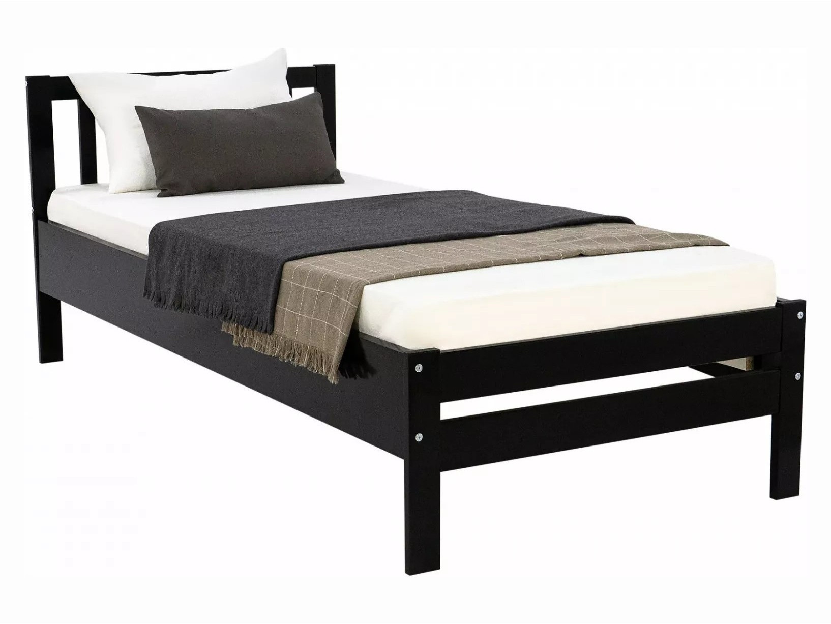 Кровать Массив 90 (Венге) Коричневый темный кровать илея 90х200 венге коричневый темный массив хвойных пород