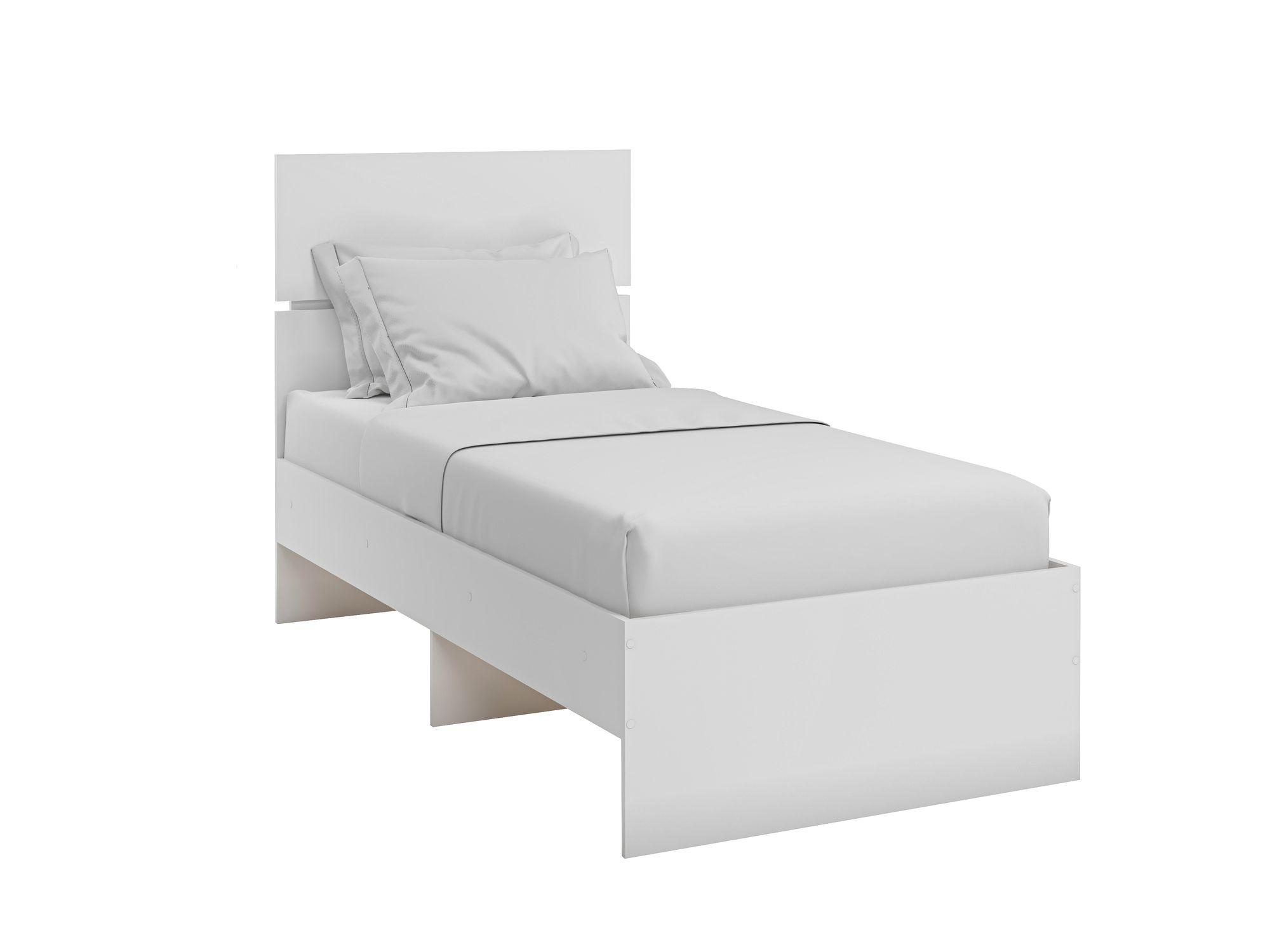 Агата М11 Кровать 900 Белый Белый, ЛДСП кровать 90х200 капелла белый фасадный лдсп