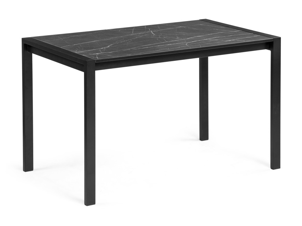 Центавр мрамор черный / черный матовый Стол деревянный Черный, Металл стол кухонный раздвижной прямоугольный 0 75х1 2 м дуб велингтон черный матовый центавр 420989