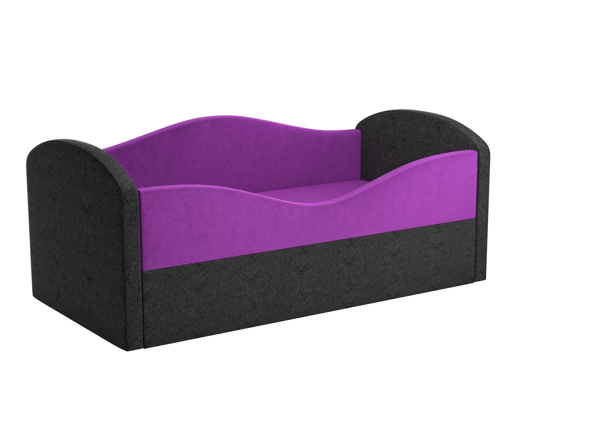 Детская кровать Сказка (75х160) Фиолетовый, Черный, Массив, ЛДСП