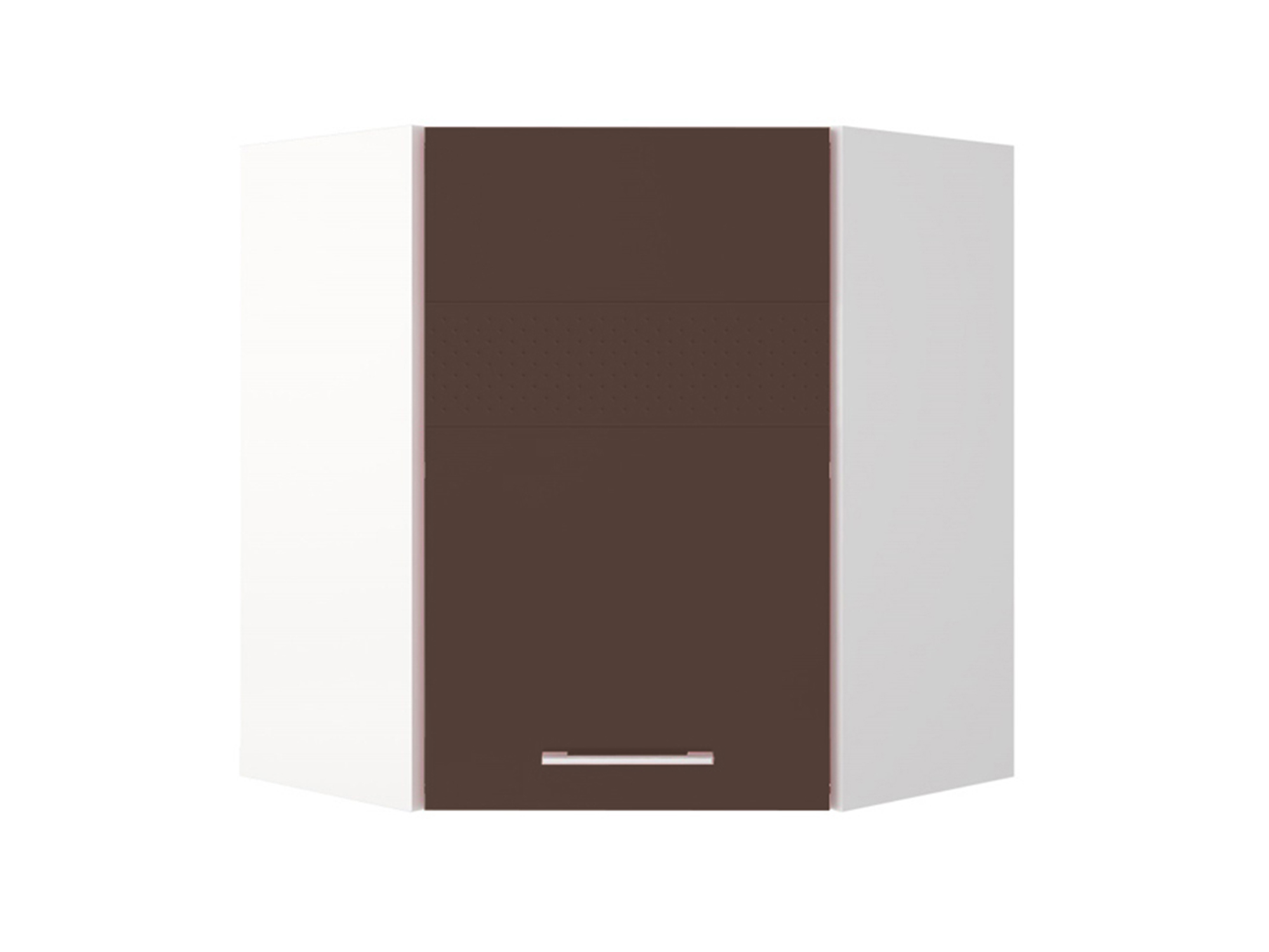 Шкаф навесной угловой Люкс Шоколад глянец, , Коричневый темный, Белый, МДФ, ПВХ, ЛДСП шкаф навесной 80 люкс шоколад глянец коричневый темный белый мдф пвх лдсп