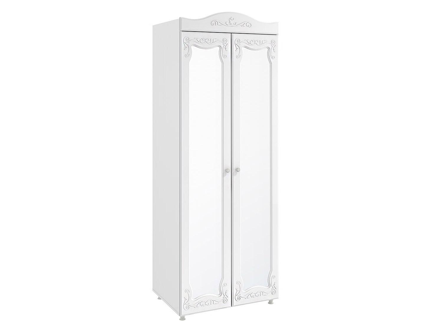 Шкаф 2-х дверный с зеркалами (гл.560) Италия ИТ-48 белое дерево Белое дерево, Белый, МДФ, ЛДСП цена и фото
