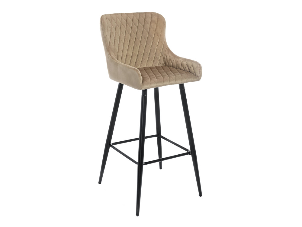 Mint темно-бежевый Барный стул Черный, Окрашенный металл lilu бежевый стул бежевый окрашенный металл