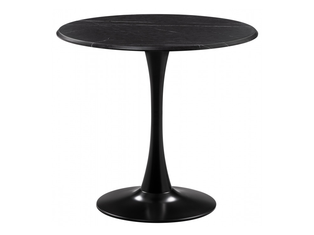 Тулип 80х73 мрамор черный / черный Стол деревянный Черный, Металл гурдун белый черный стол деревянный черный металл