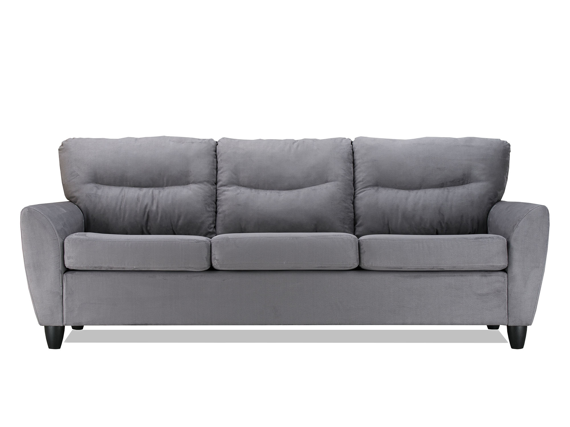 Диван Наполи 3-х местный MebelVia Серый, Замша, МДФ прямой модульный диван наполи 2 brown