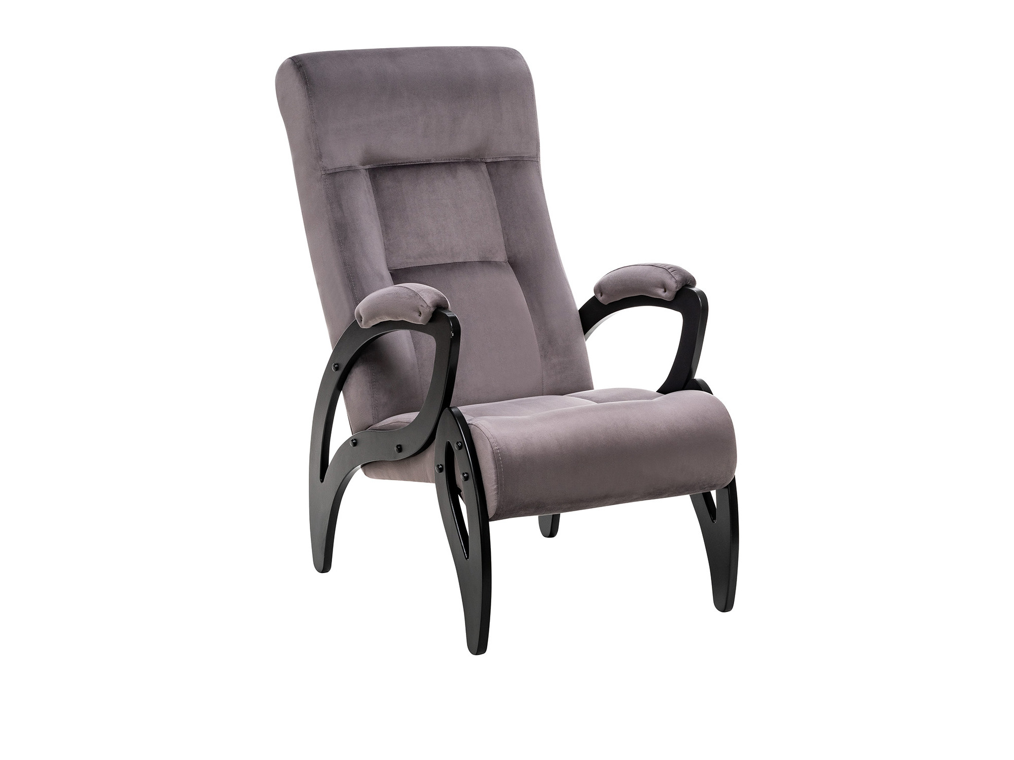 Кресло для отдыха Модель 51 MebelVia V19 коричнево-красный, Ткань Велюр, Шпон, Лак, Фанера кресло качалка модель 707 венге ткань v 32 mebelvia v32 серый ткань велюр фанера шпон лак