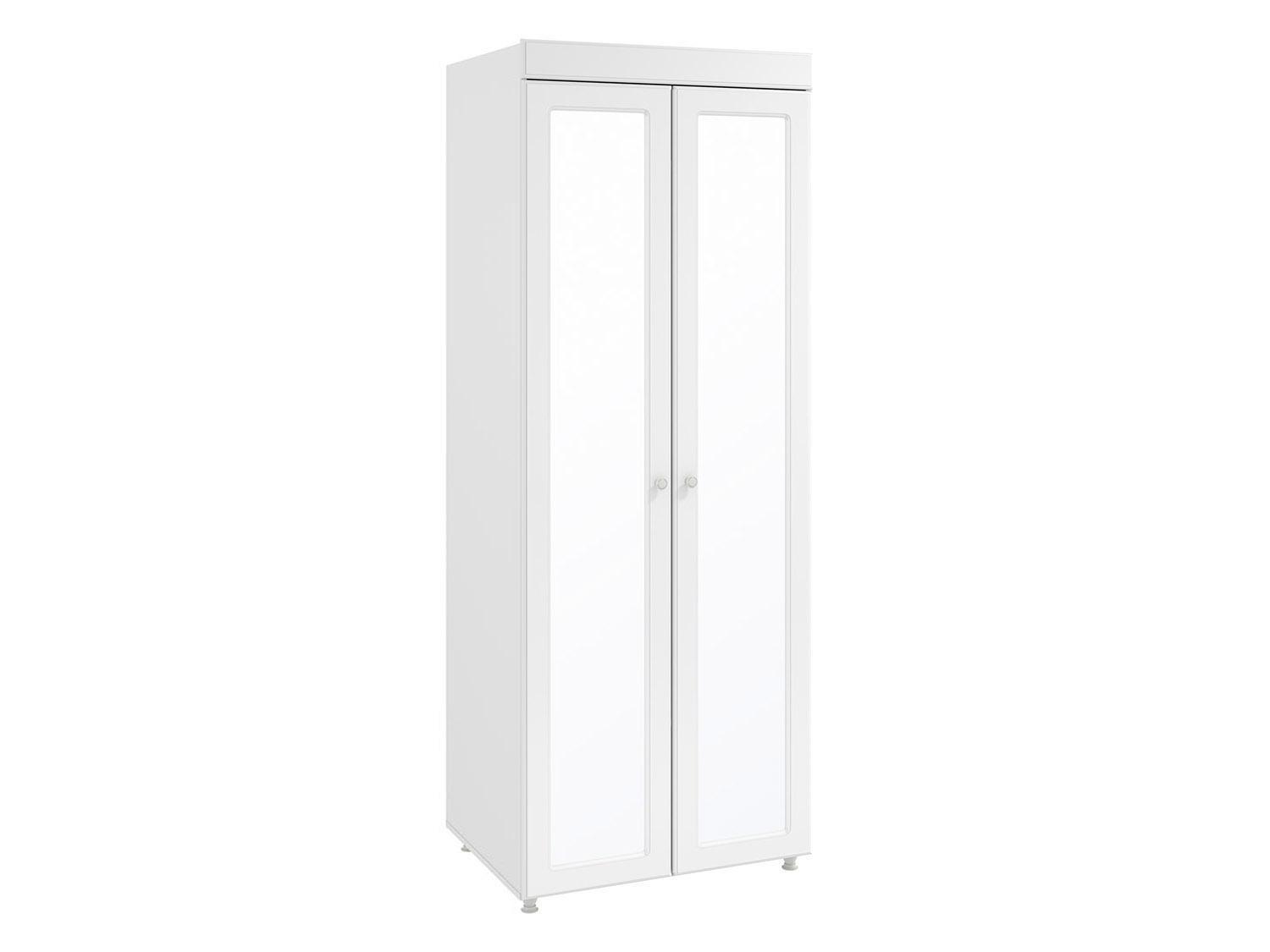 Шкаф 2-х дверный с зеркалами (гл.560) Монако МН-48 белое дерево Белое дерево, Белый, МДФ, ЛДСП цена и фото