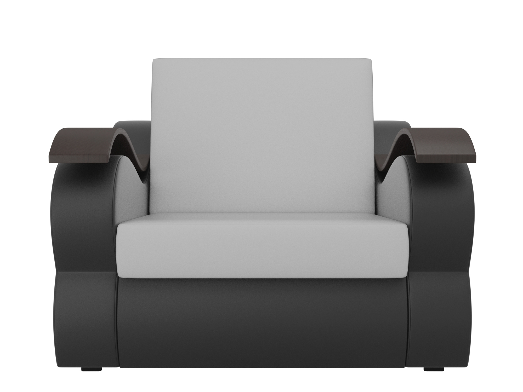 Кресло Меркурий (60х190) MebelVia Белый, Черный, Экокожа, ЛДСП