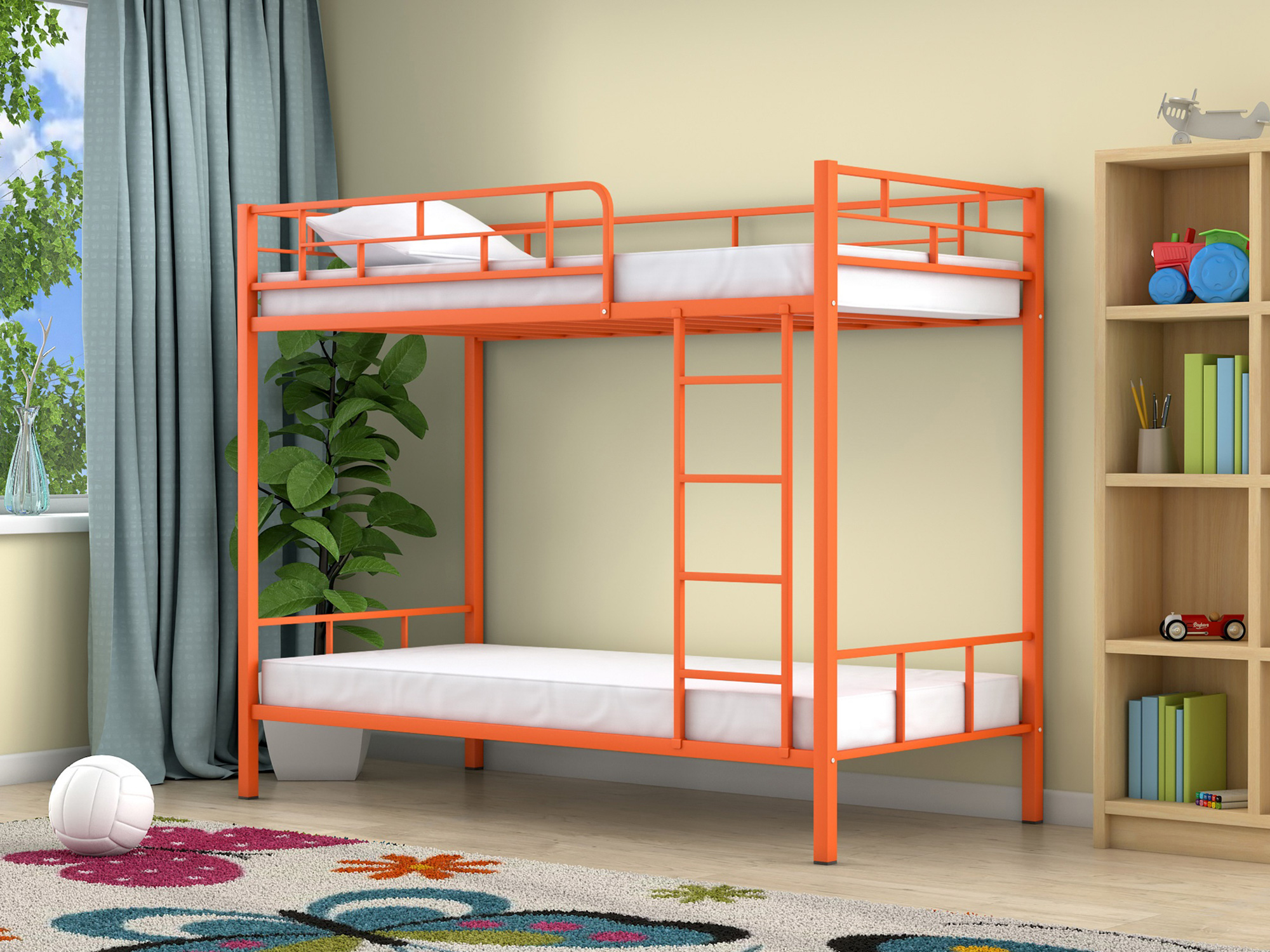 Двухъярусная кровать Ницца (90х190) Оранжевый, Металл