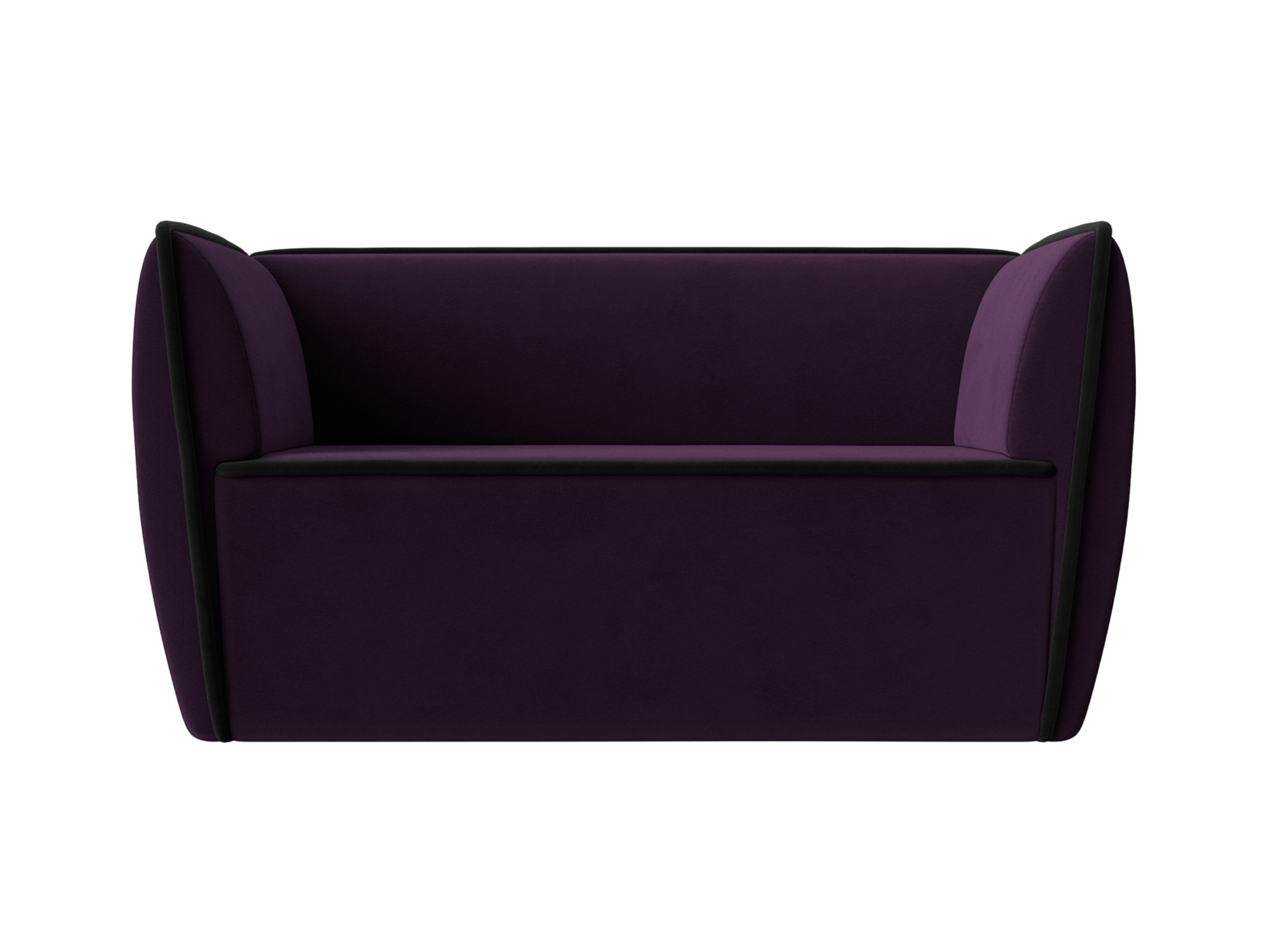 Диван Бергамо 2 MebelVia Фиолетовый, Черный, Велюр, ЛДСП диван бергамо 3 mebelvia фиолетовый черный велюр лдсп
