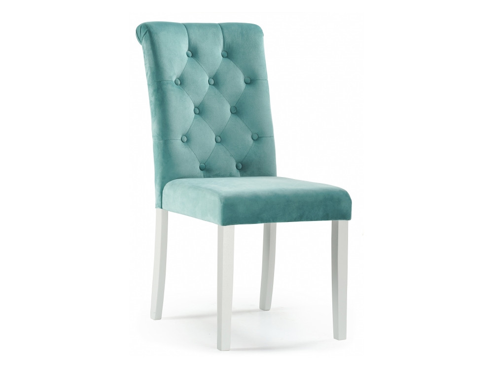 Amelia white / fabric tiffany Стул деревянный Голубой, Массив Гевеи elegance white blue стул деревянный белый массив гевеи