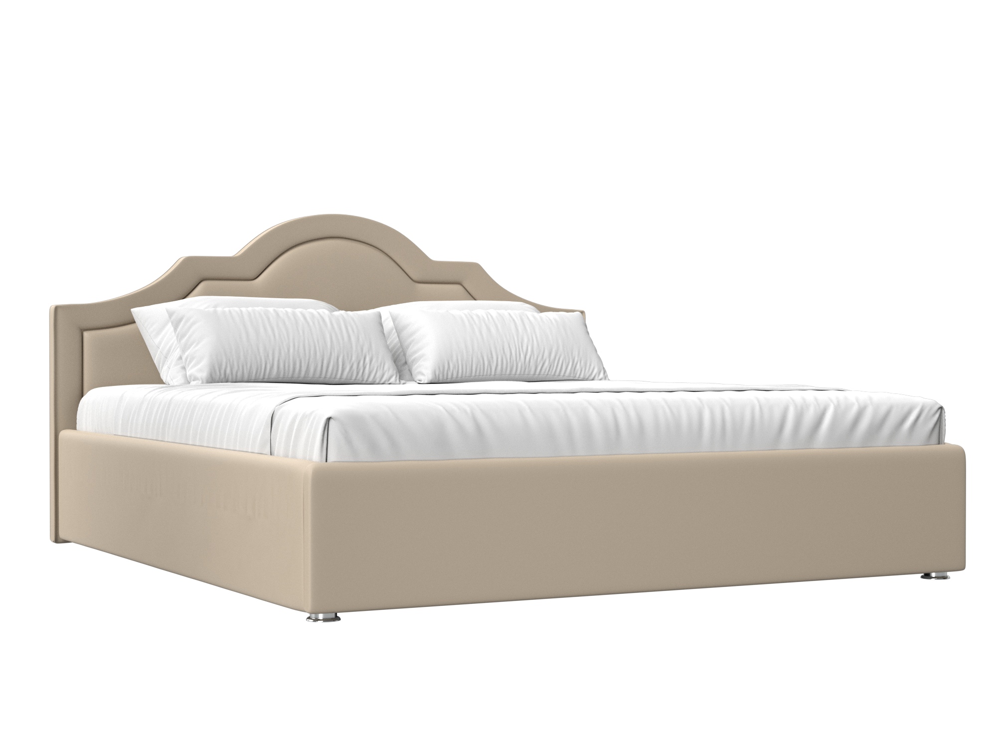Кровать Афина (160х200) Бежевый, ЛДСП кровать афина 180 бежевый микровельвет