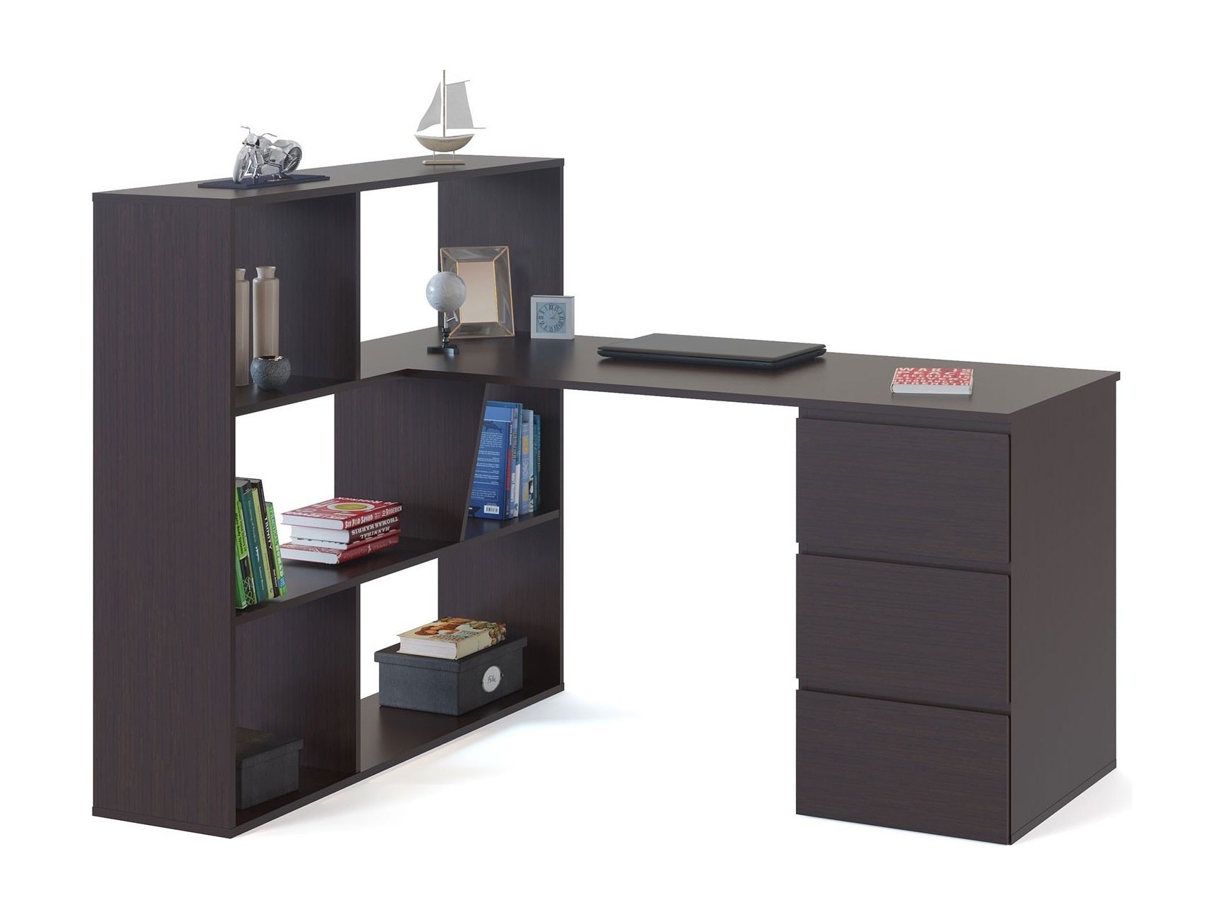 Письменный стол СПМ-20 (Венге) Коричневый темный, ЛДСП письменный стол спм 20 венге коричневый темный лдсп