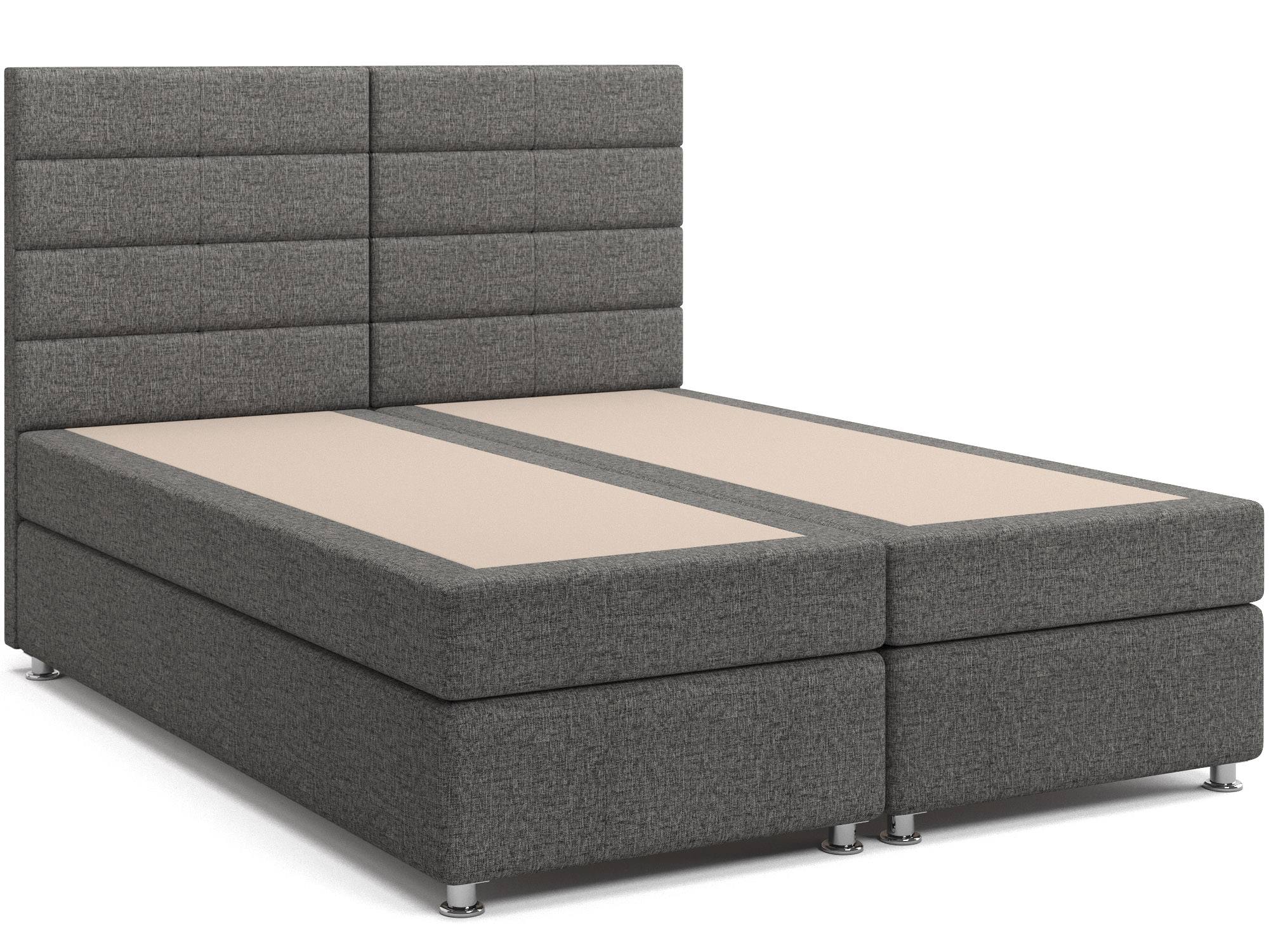 Кровать с матрасом и зависимым пружинным блоком Гаванна (160х200) Box Spring Серый, ДСП, ДВП