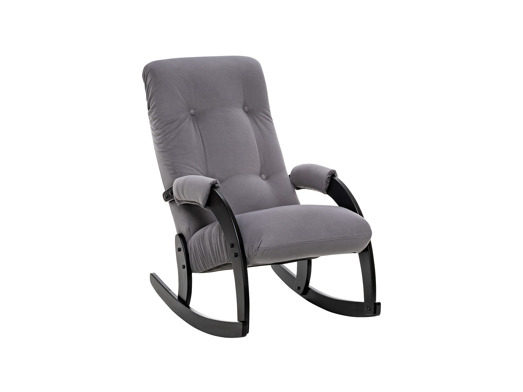 Кресло-качалка Модель 67 Венге, ткань V 32 MebelVia V32 серый, Ткань Велюр, Фанера, шпон, лак кресло качалка модель 3 венге