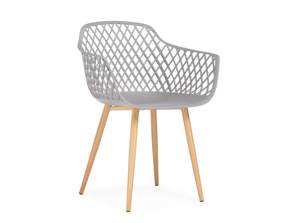 Rikon gray / wood Стул Серый, Металл simple gray пластиковый стул серый пластик
