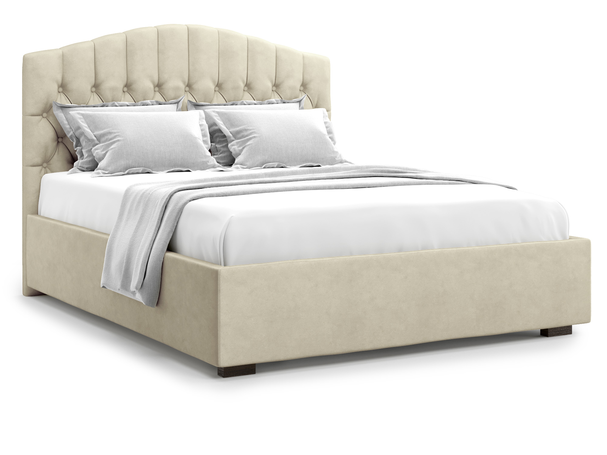 Кровать с ПМ Lugano (160х200) Бежевый, ДСП кровать с пм lugano 160х200 серый дсп