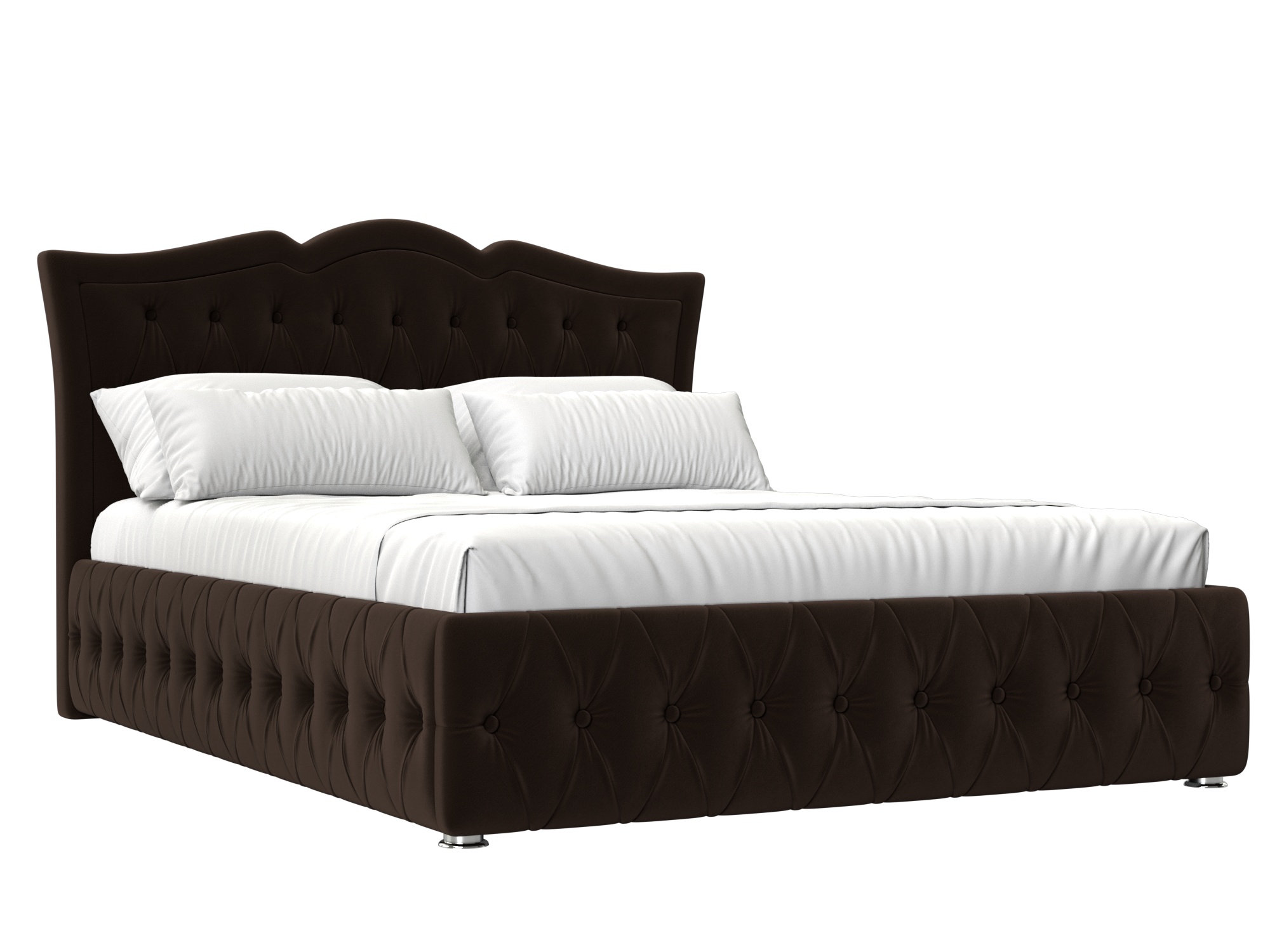 Кровать Герда (160х200) Коричневый, ЛДСП, Массив сосны кровать canzona 160х200 черный коричневый массив металл