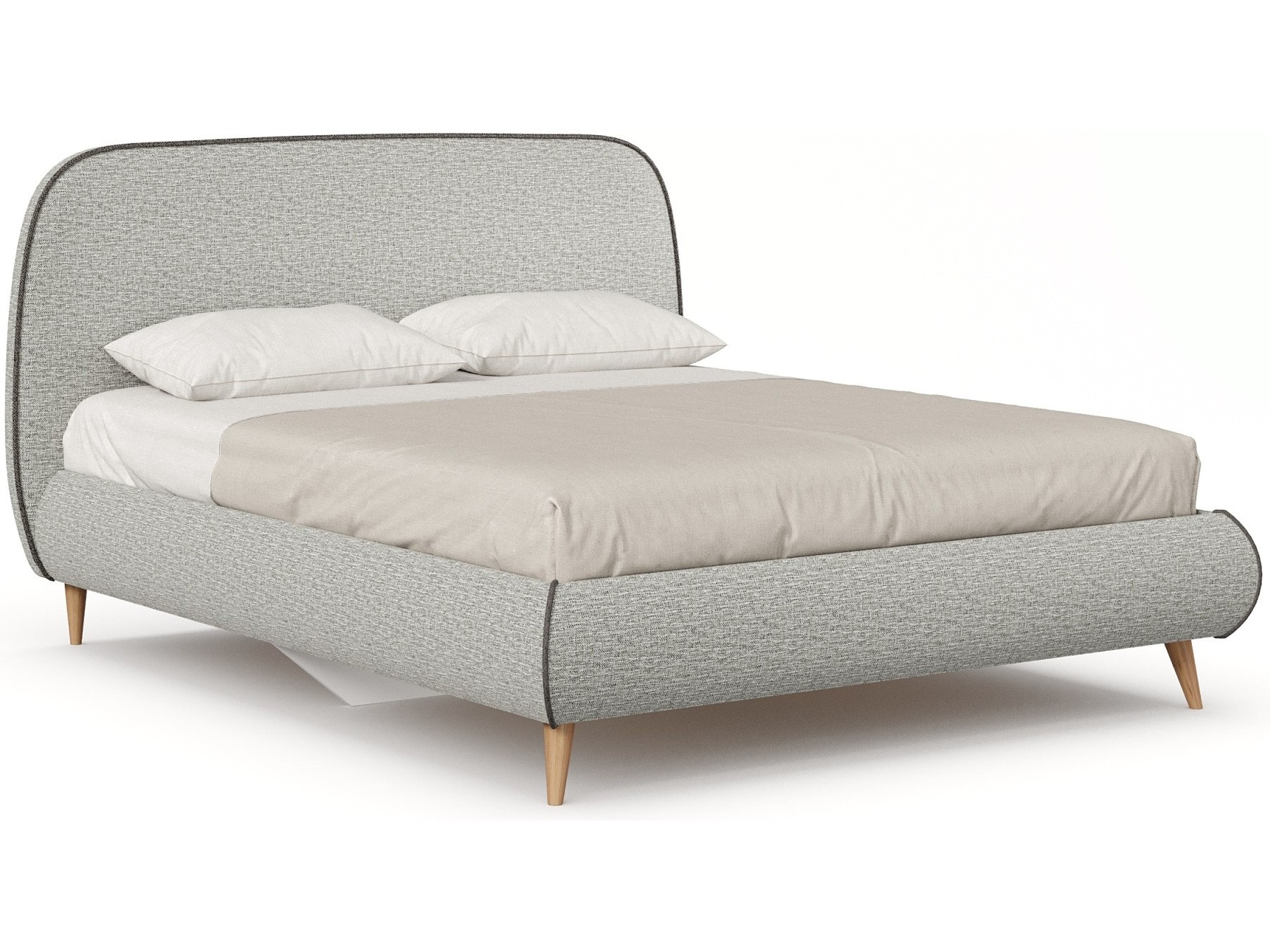 бетти кровать двуспальная 1600 мягкая с кроватным основанием серый ткань capri 24 Холли Кровать 1600 с кроватным основанием (Светло-серый/Стальной)