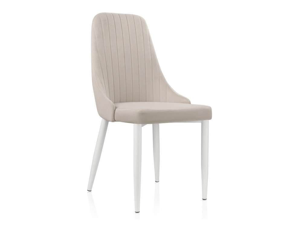 Kora white / beige Стул Белый, Окрашенный металл velen dark brown beige fabric стул бежевый окрашенный металл