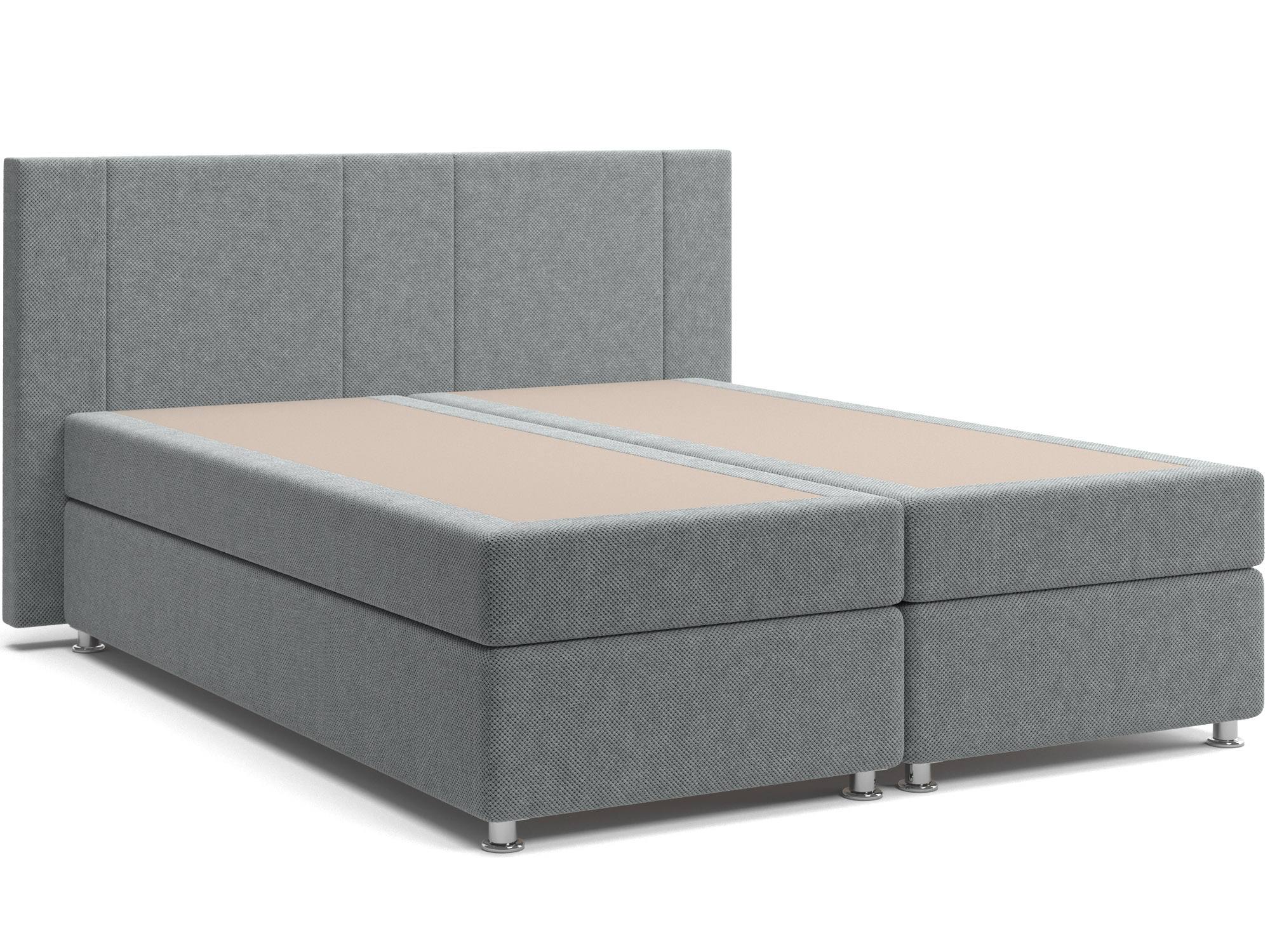 Кровать с матрасом и зависимым пружинным блоком Фелиция (160х200) Box Spring Серый, ДСП, ДВП