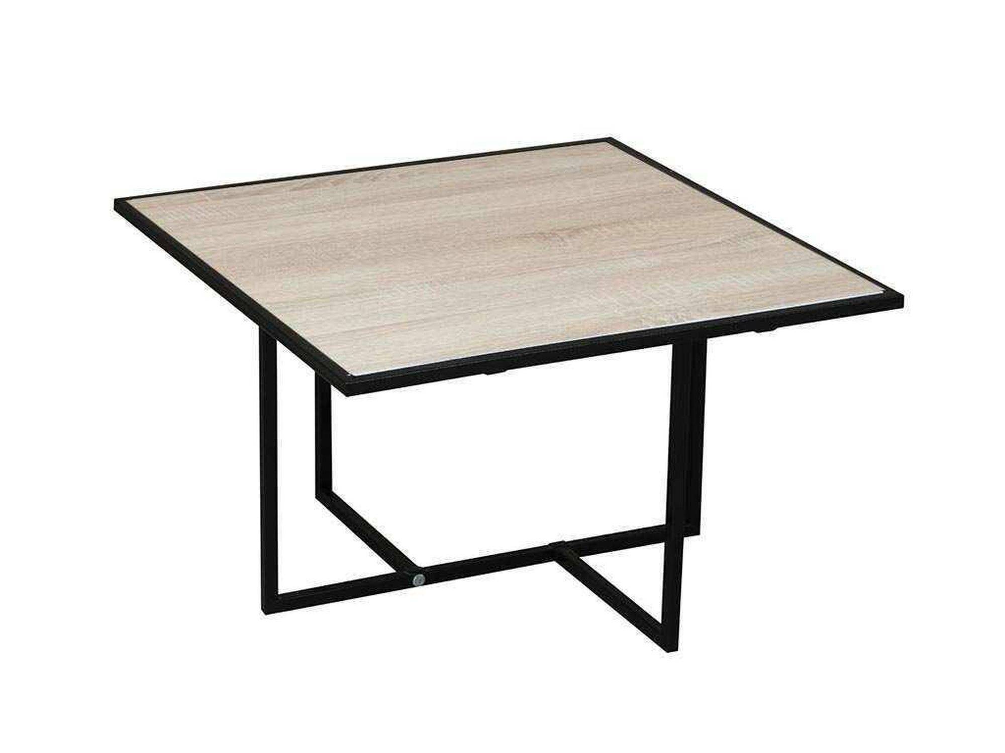 Скарлетт стол журнальный квадратный с рамкой Дуб Сонома/черный Черный, Металл стол журнальный loft 3 дуб натур черный металл