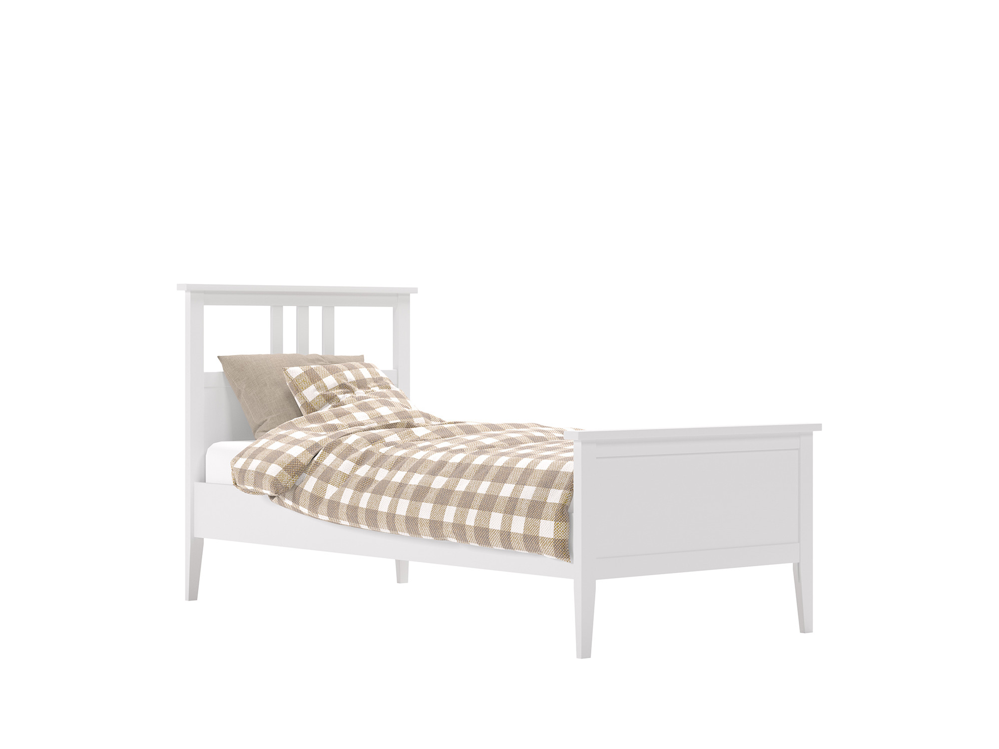 Комплект Кровать Leset Мира 90х200 + основание кровати с лентой Мира (90х200) Белый, Массив сосны