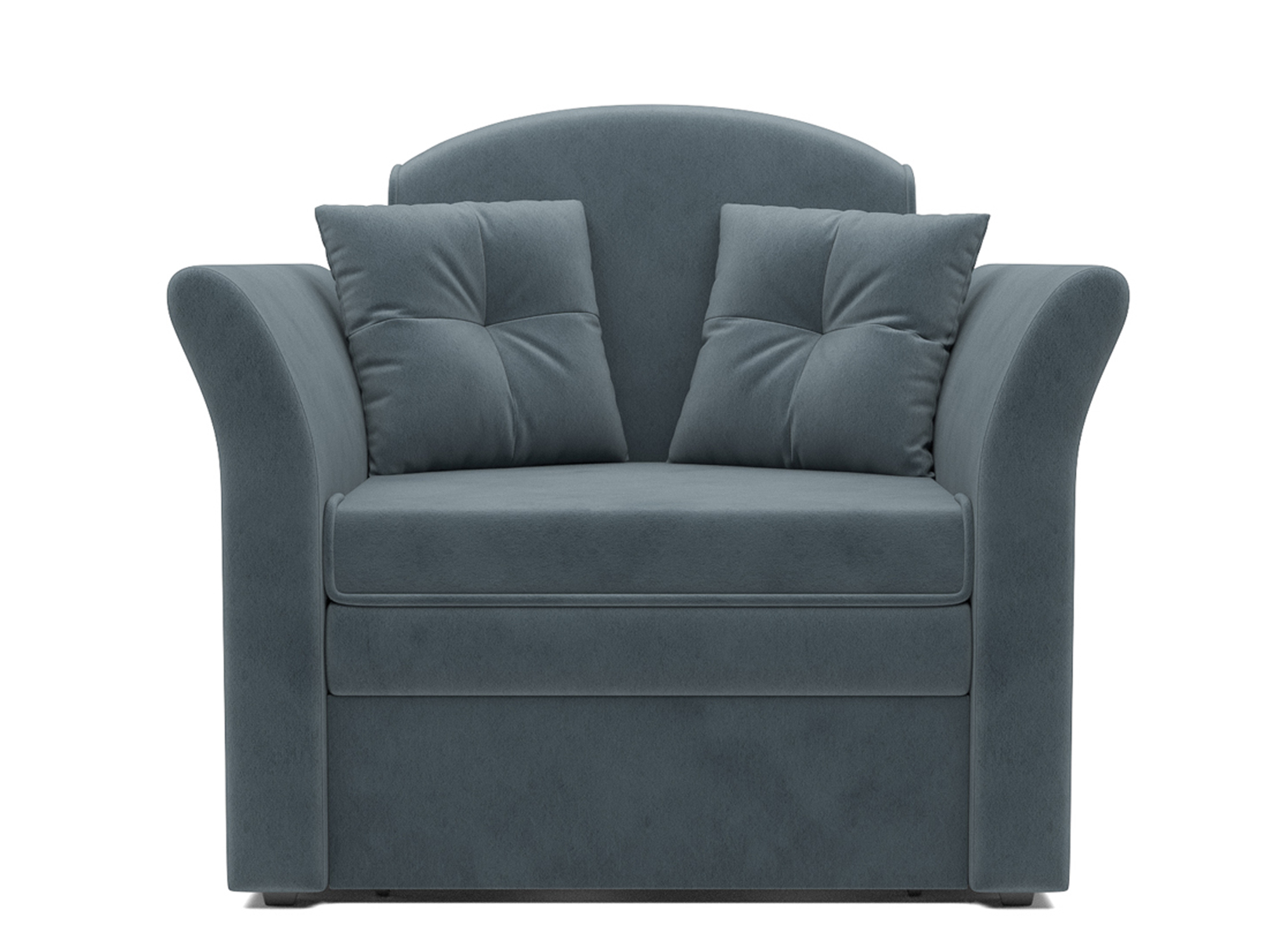 Кресло-кровать Малютка 2 MebelVia Серый, Велюр, ДСП, Брус сосны, Фанера