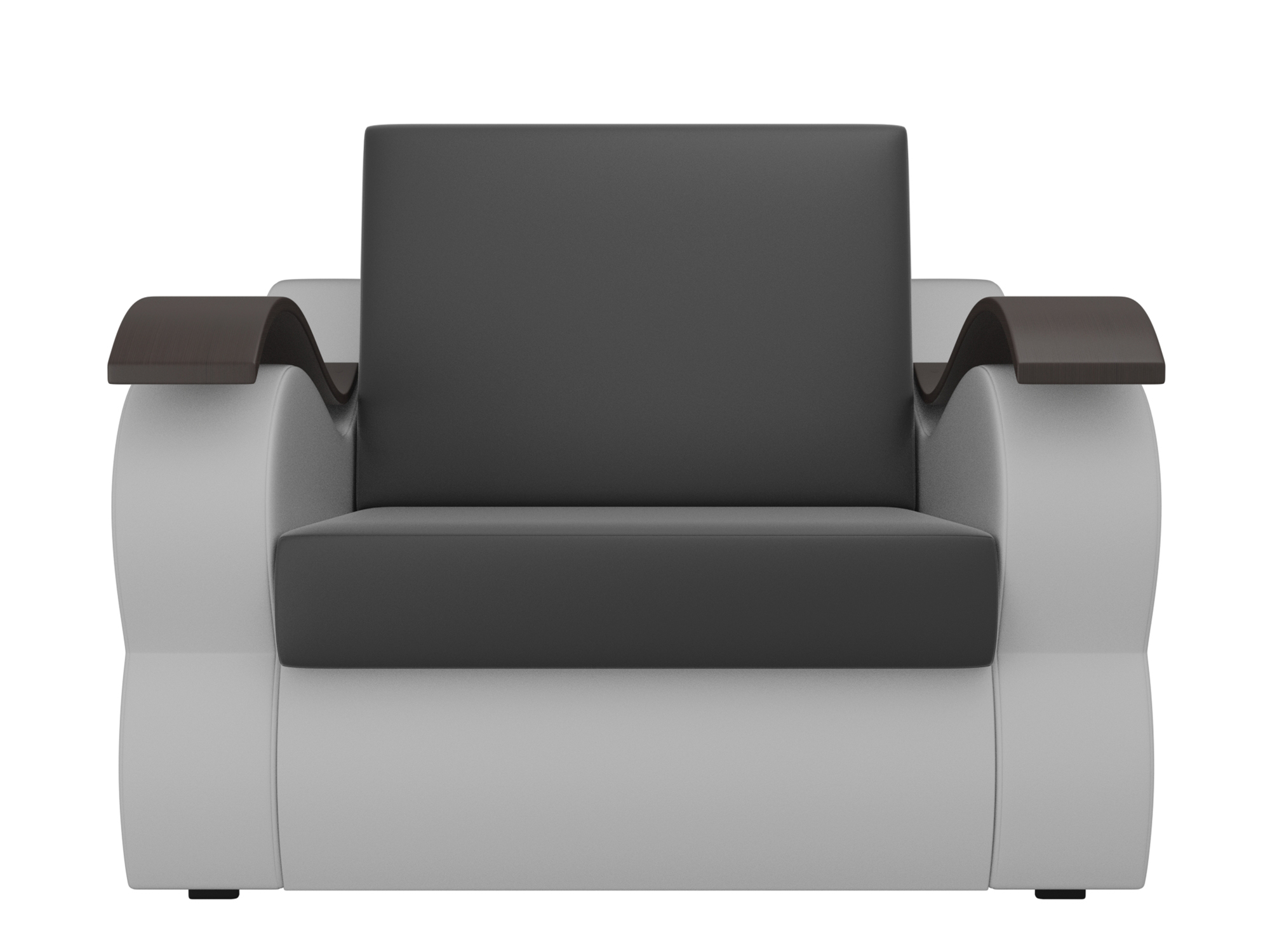Кресло Меркурий (80х190) MebelVia Черный, Белый, Экокожа, ЛДСП