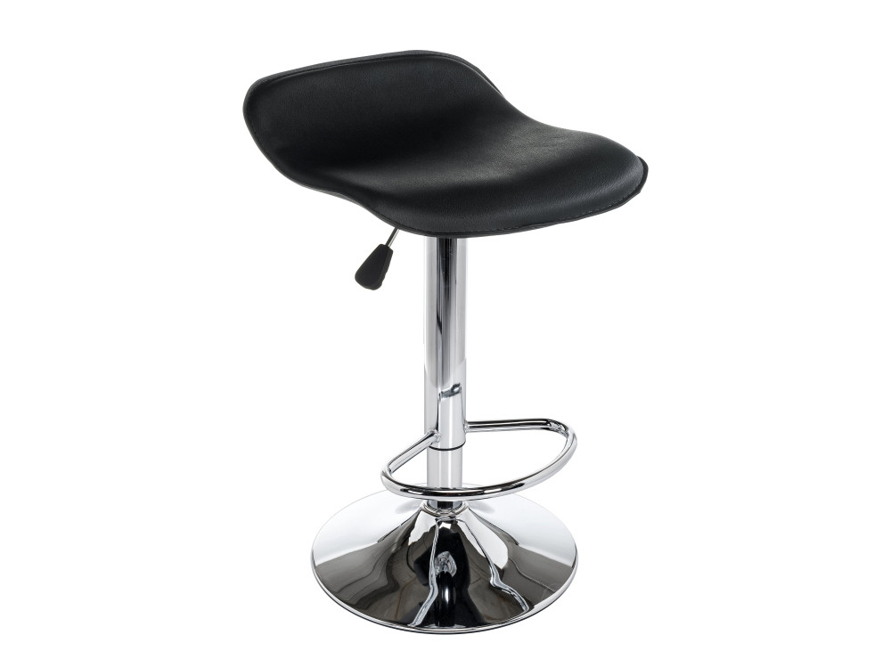 Roxy черный Барный стул Черный кожзам, Хромированный металл teon черный хром барный стул серый хромированный металл