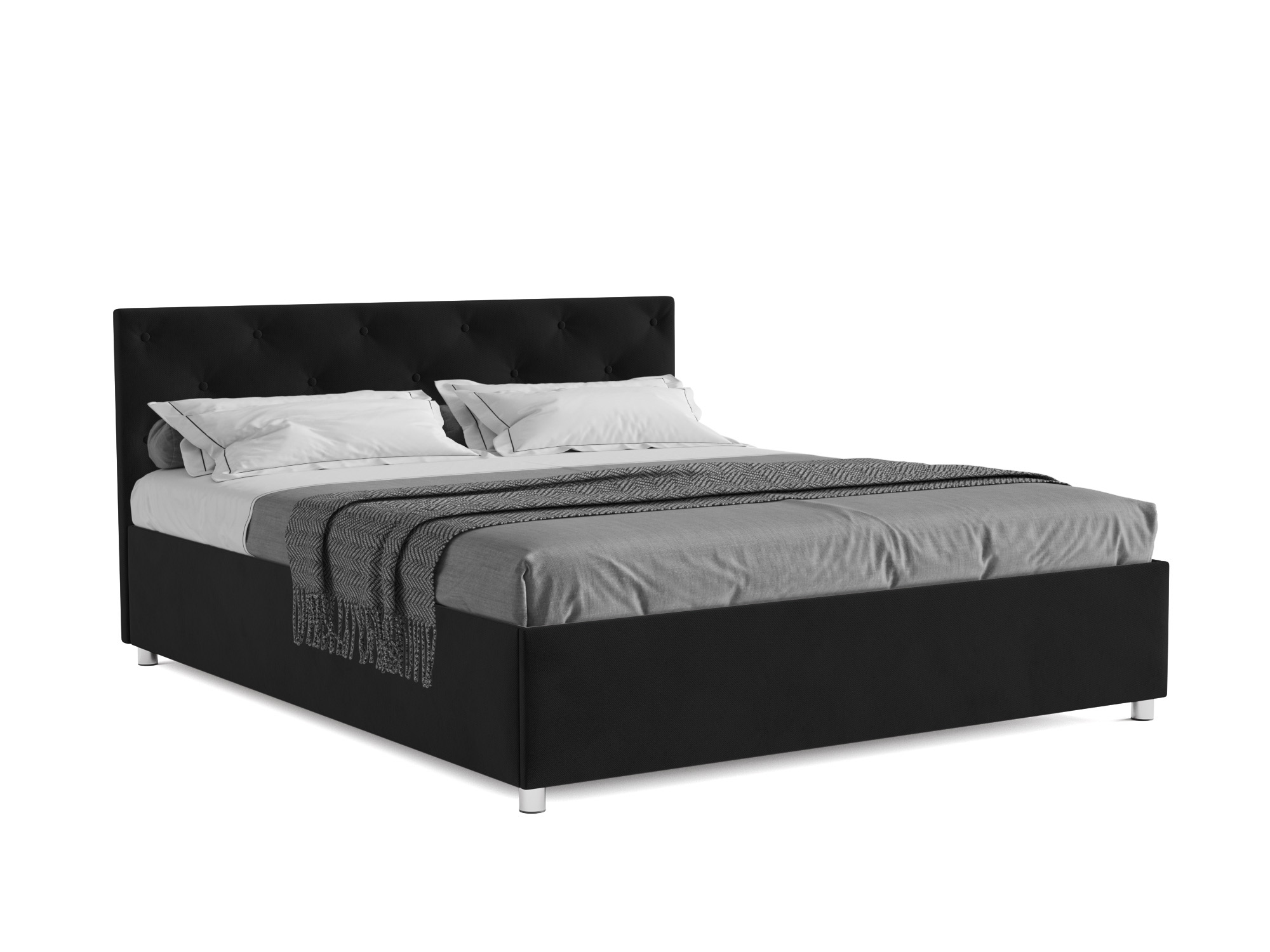 Кровать Классик (140х190) Черный, ДСП, Брус сосны кровать с матрасом граф 160х192 черный дсп брус сосны