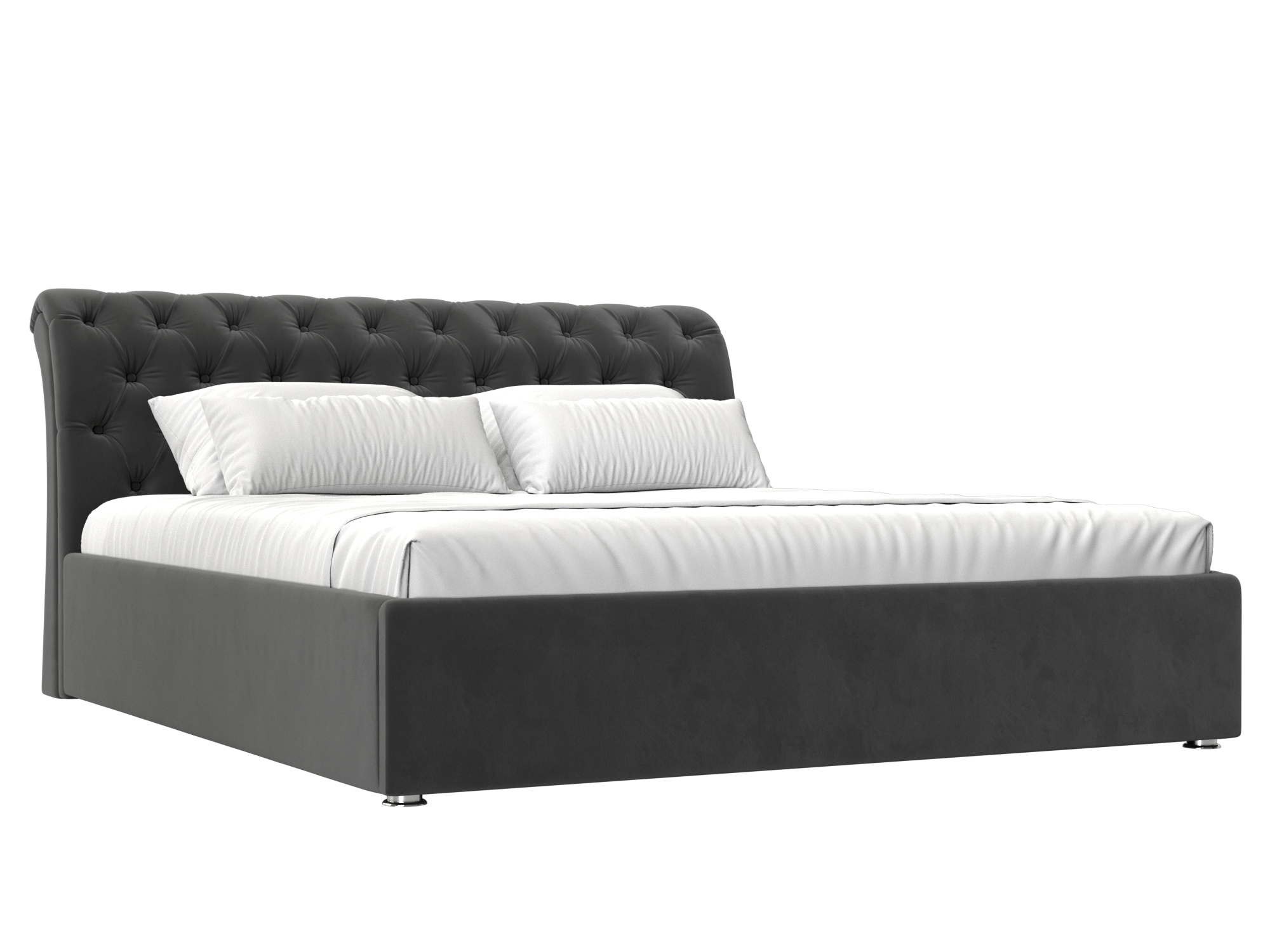 кровать мебелико сицилия эко кожа бежевый Кровать Сицилия (160х200) Серый, ЛДСП