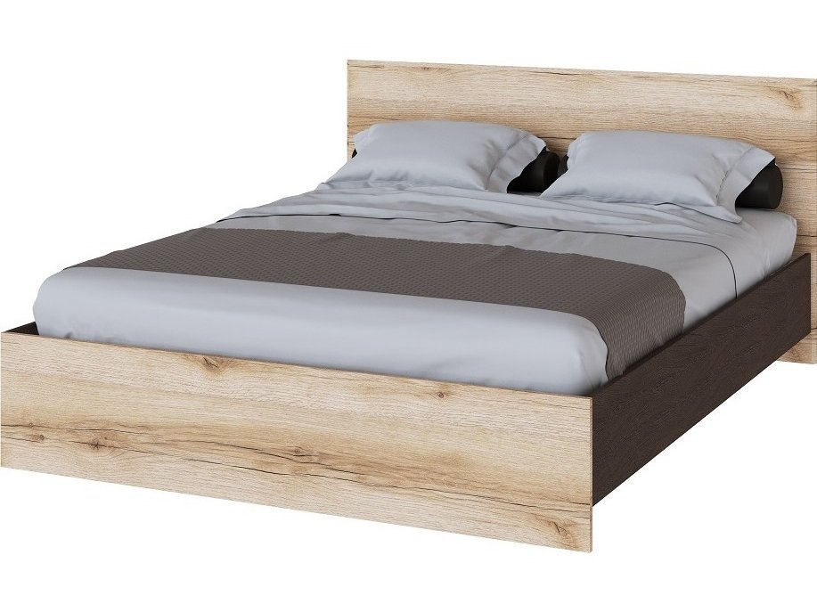 Кровать с настилом из ДСП Плейона 160x200, венге