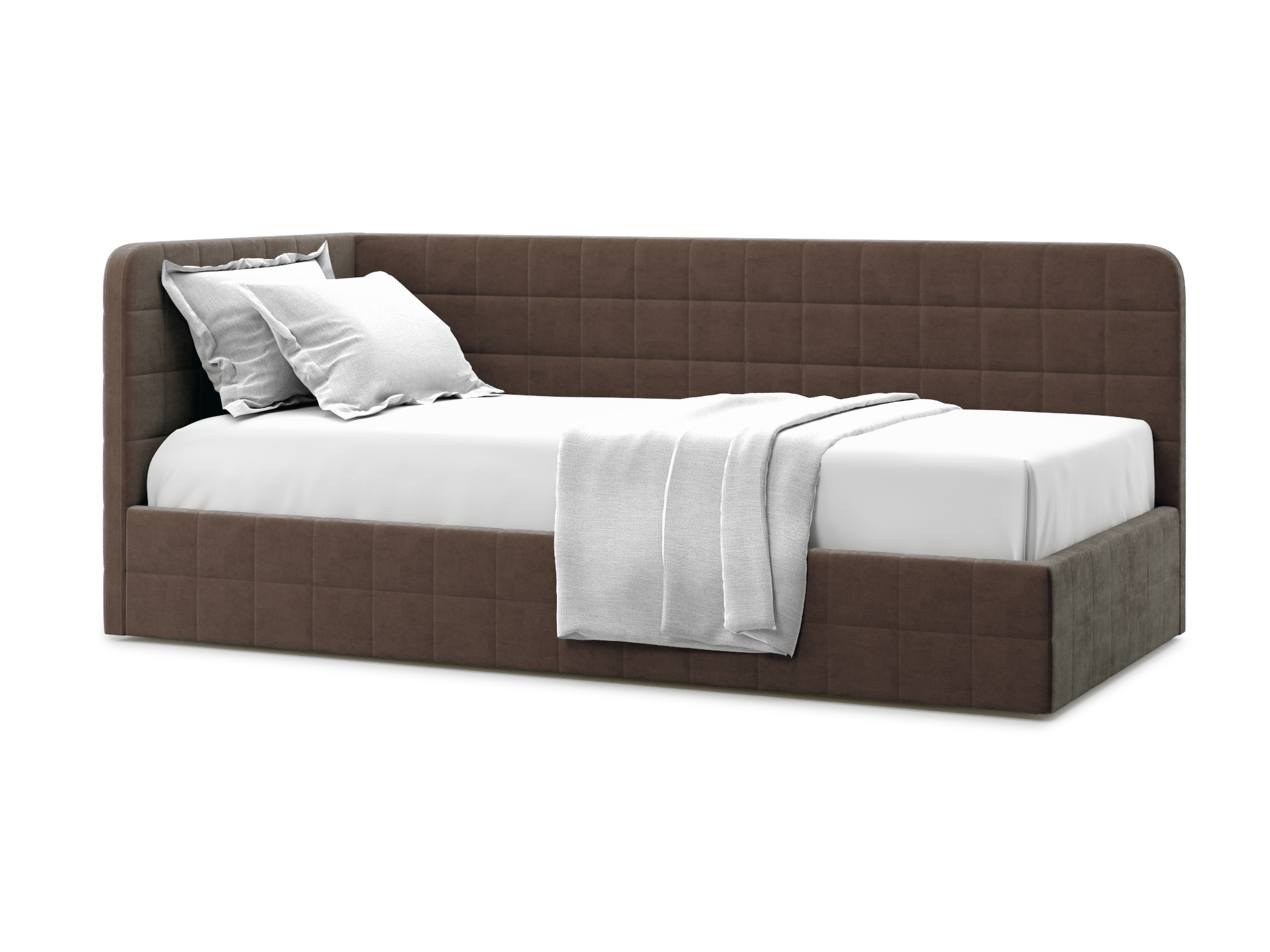 Кровать Tichina (90х200) Левый , Белый, Массив, ДСП кровать илея 90х200 венге коричневый темный массив хвойных пород