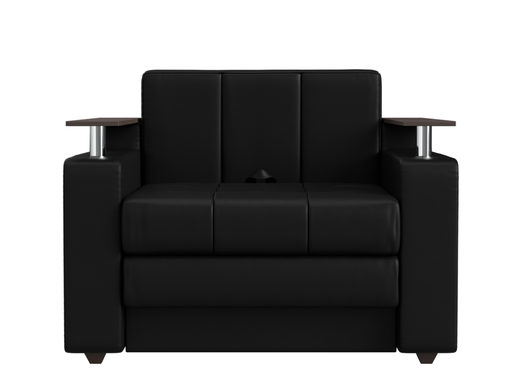 Кресло-кровать Комфорт MebelVia Черный, Искусственная кожа, Массив, ЛДСП цена и фото