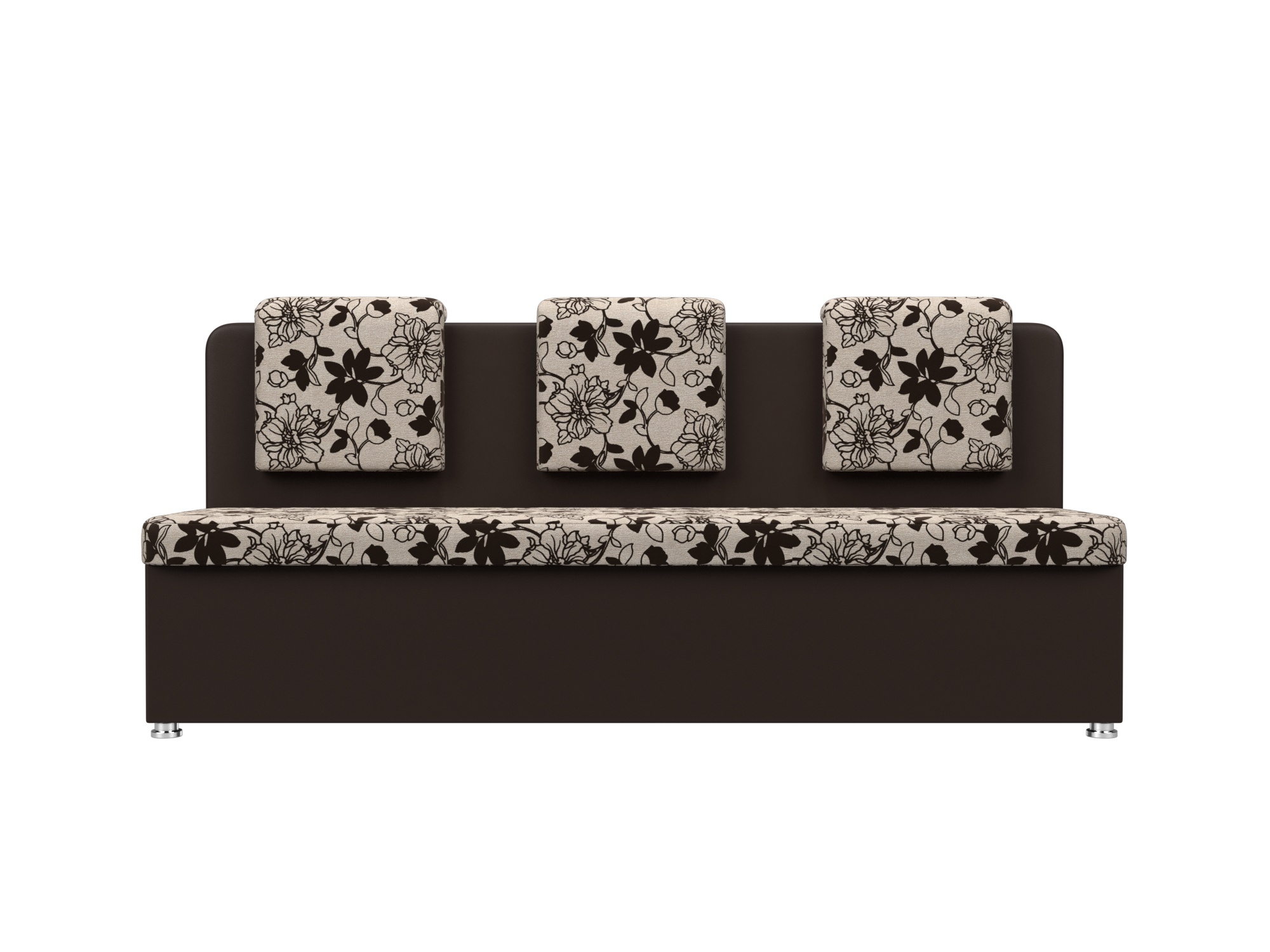 Кухонный прямой диван Маккон 3-х местный Коричневый, ЛДСП прямой диван джерси экокожа цвет коричневый
