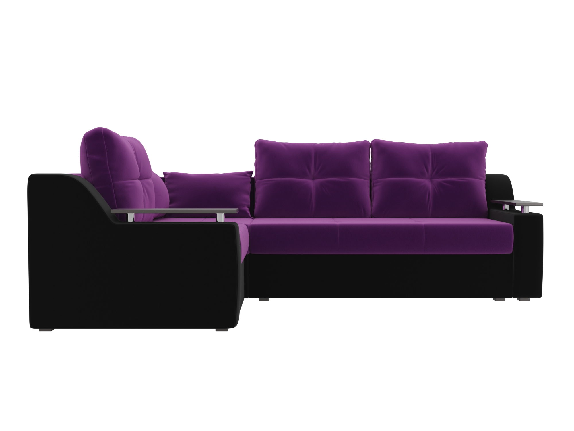 Угловой диван Кронос Левый MebelVia Фиолетовый, Черный, Микровельвет, ЛДСП угловой диван кронос левый угол корфу микровельвет модель 114644l