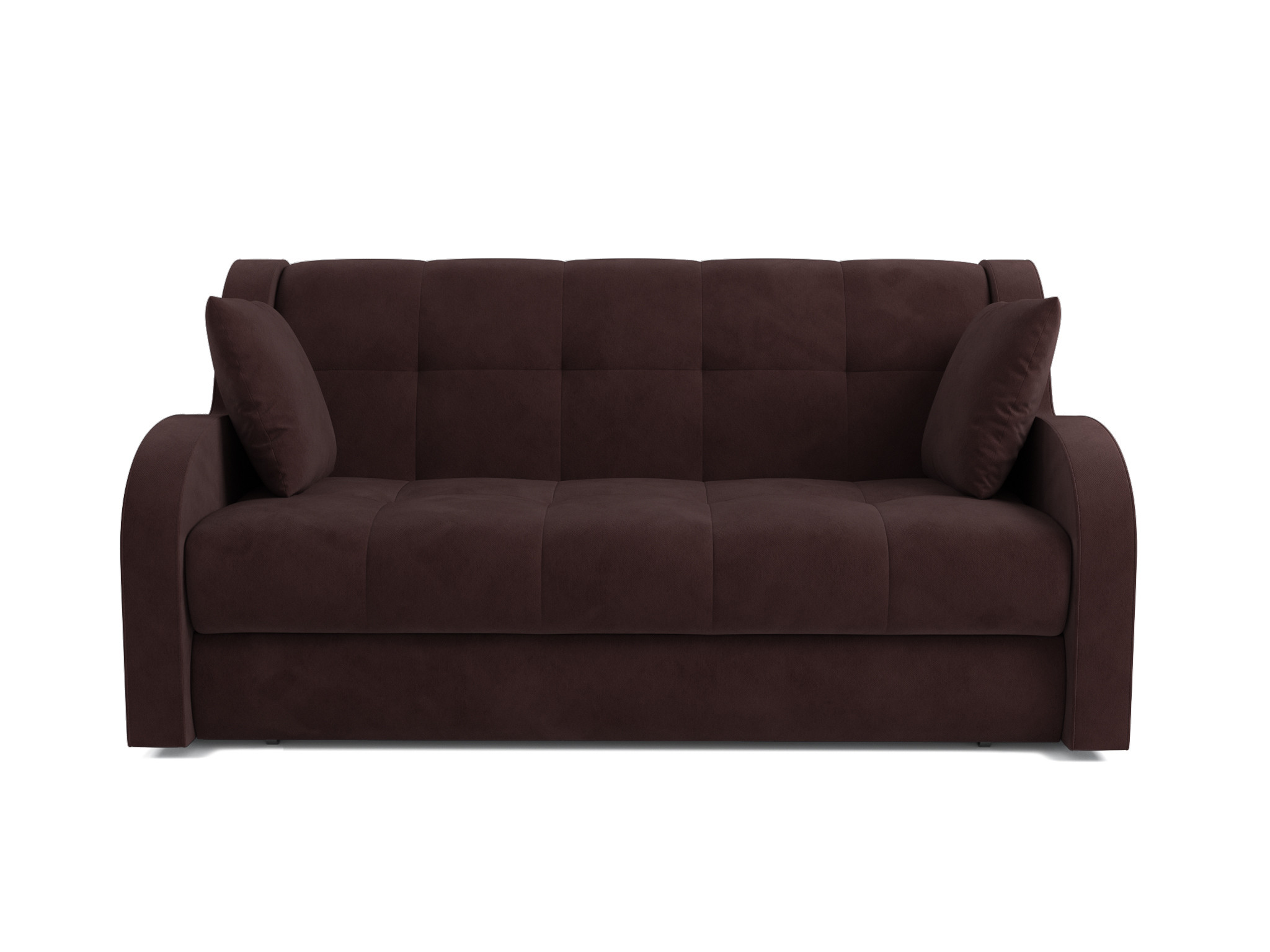 Диван аккордеон Барон ППУ (120х200) MebelVia Коричневый темный, Велюр, ЛДСП, Брус сосны, Фанера 