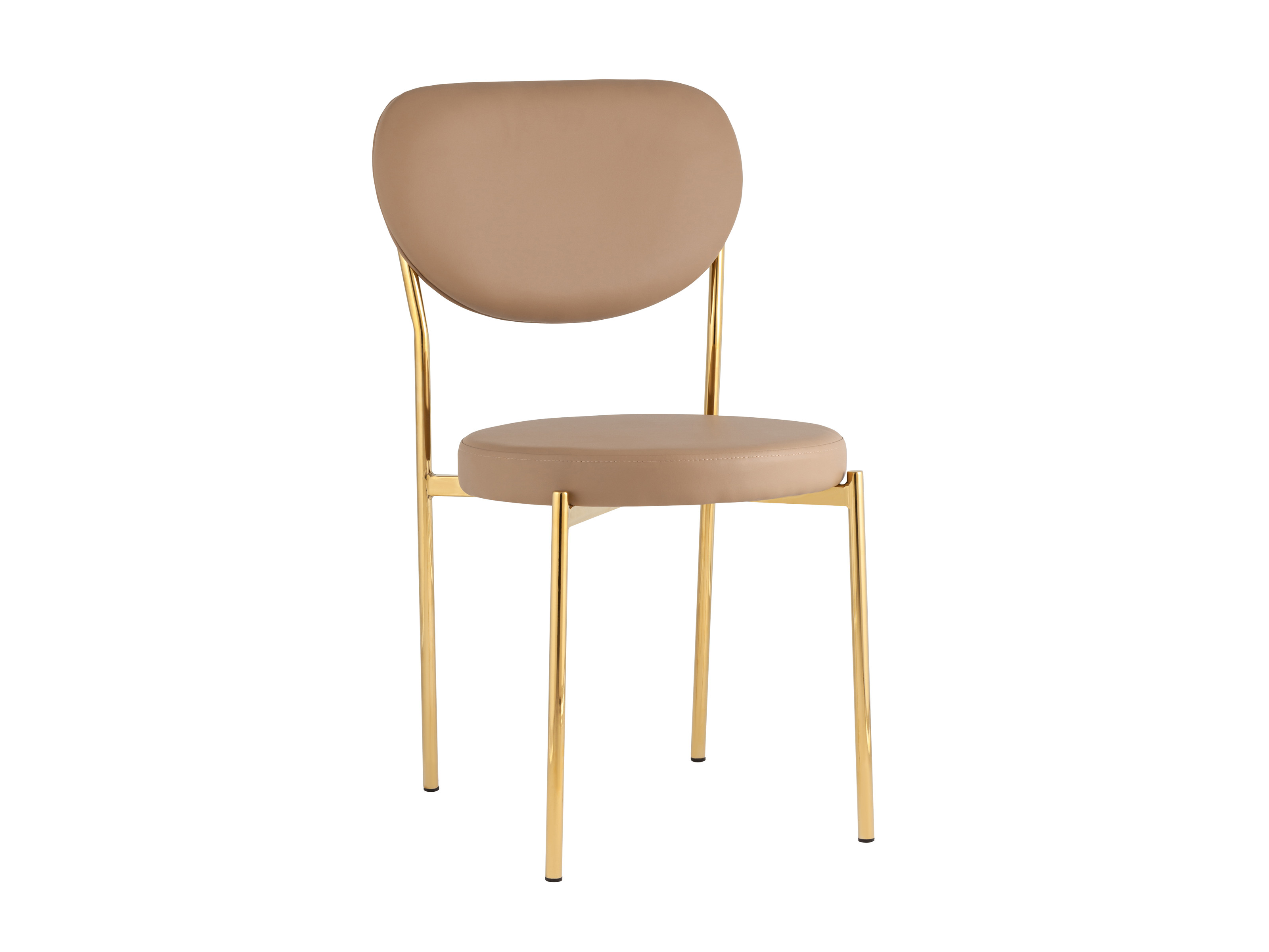 Стул STOOL GROUP Барбара NEW экокожа бежевая/золотые ножки Желтый