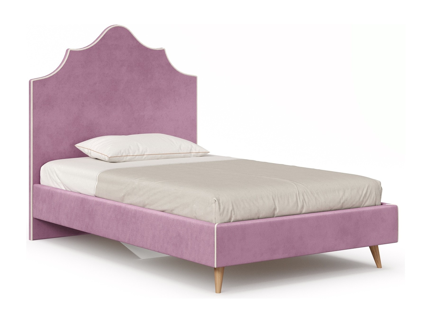 Элиза Кровать 1200 с кроватным основанием (Сиреневый/Бежевый) кровать с кроватным основанием ткань букле mendosa 160 x 200 см бежевый