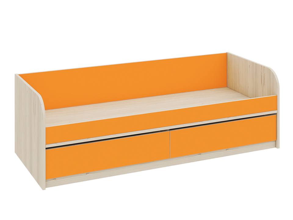 Кровать Аватар (80х200) Манго, Оранжевый, Бежевый, ЛДСП секция настольная аватар манго оранжевый бежевый лдсп